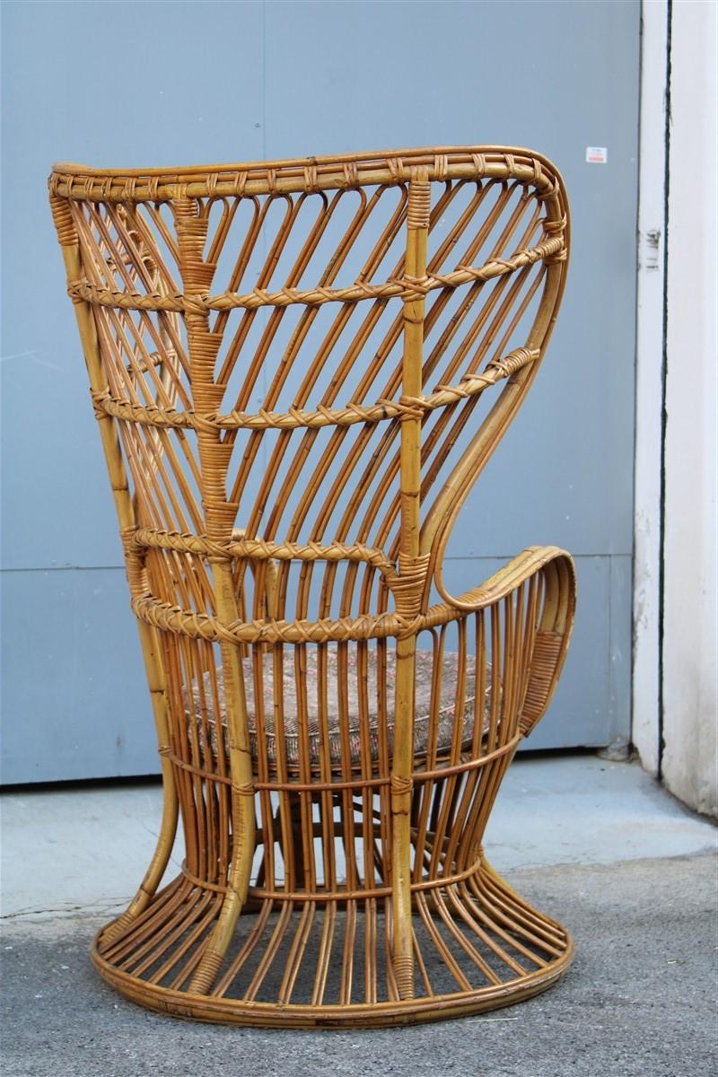 Lio Carminati Gio Ponti Bamboo Armchair Ornamental Midcentury Italian Design 3