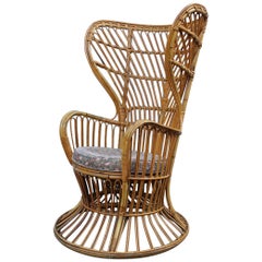 Lio Carminati Gio Ponti Bamboo Armchair Ornamental Midcentury Italian Design