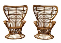 Paire de fauteuils en rotin 'Biancamano' de Lio Carminati & Gio Ponti, Italie 1950