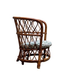 Lio Carminati pour Home and Garden Fauteuil rond en rotin, Italie, années 1960