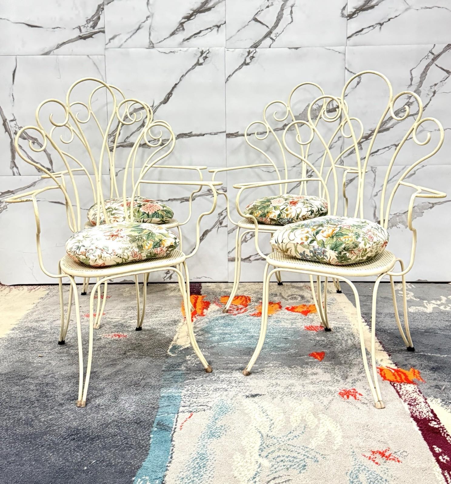 Italian Chaises de jardin Lio Carminati 4 pièces Design 1950s Modernism en vente