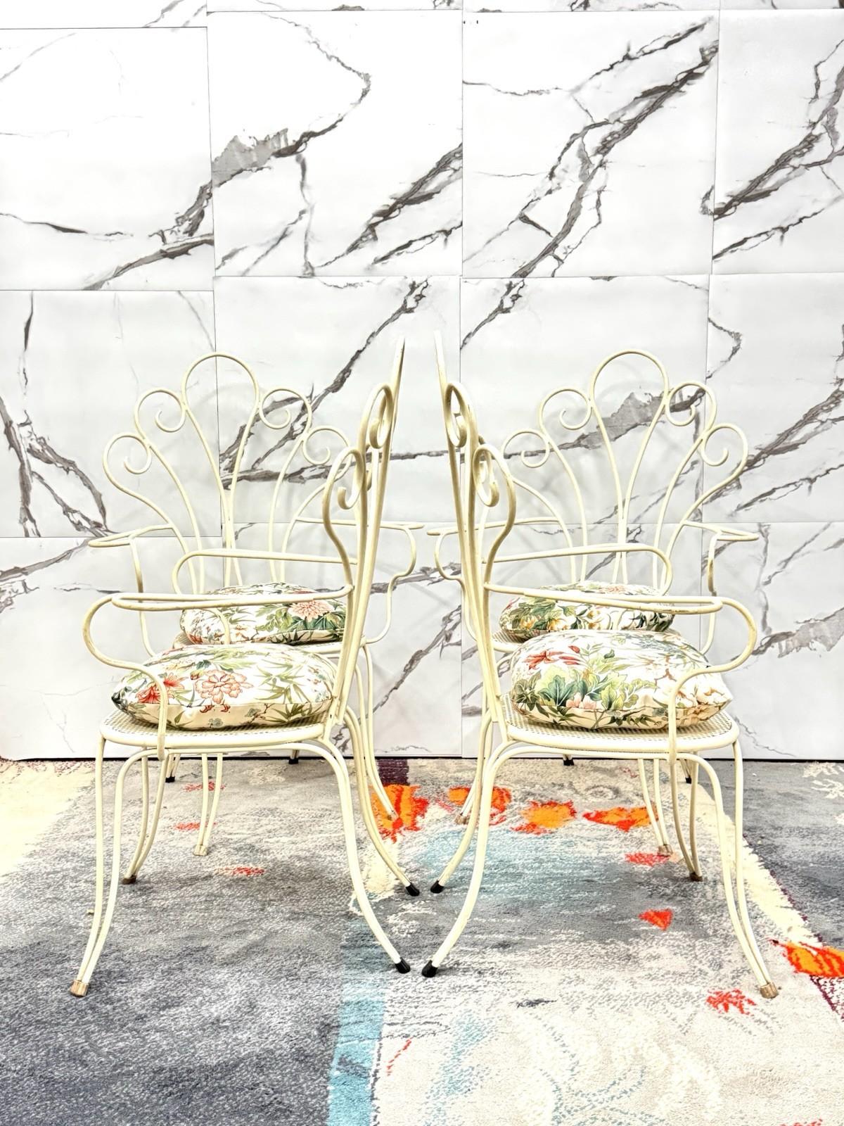 Mid-20th Century Chaises de jardin Lio Carminati 4 pièces Design 1950s Modernism en vente