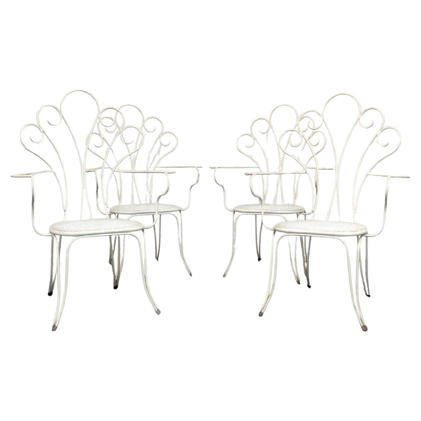 Lio Carminati Sedie Da Giardino 4 Pz Design Anni 50 Modernariato