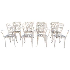 Lio Carminati Set of Eight Lacquered Iron Garden Chairs Casa & Giardino, 1930s