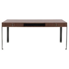 Lio Desk 180 in Cannaletto Walnut and Black Steel by Haymann Editions