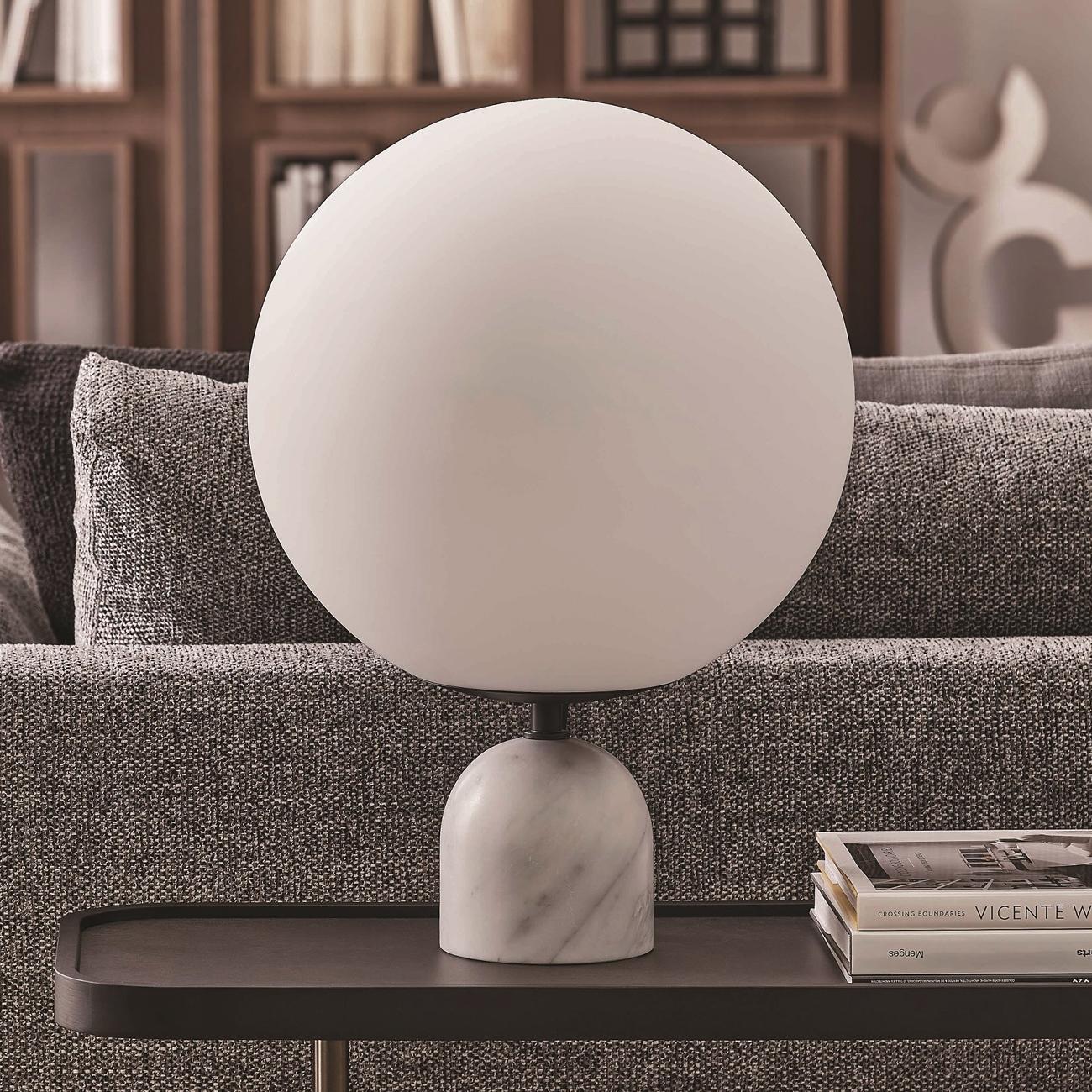 Blackened Lio White Medium Table Lamp For Sale