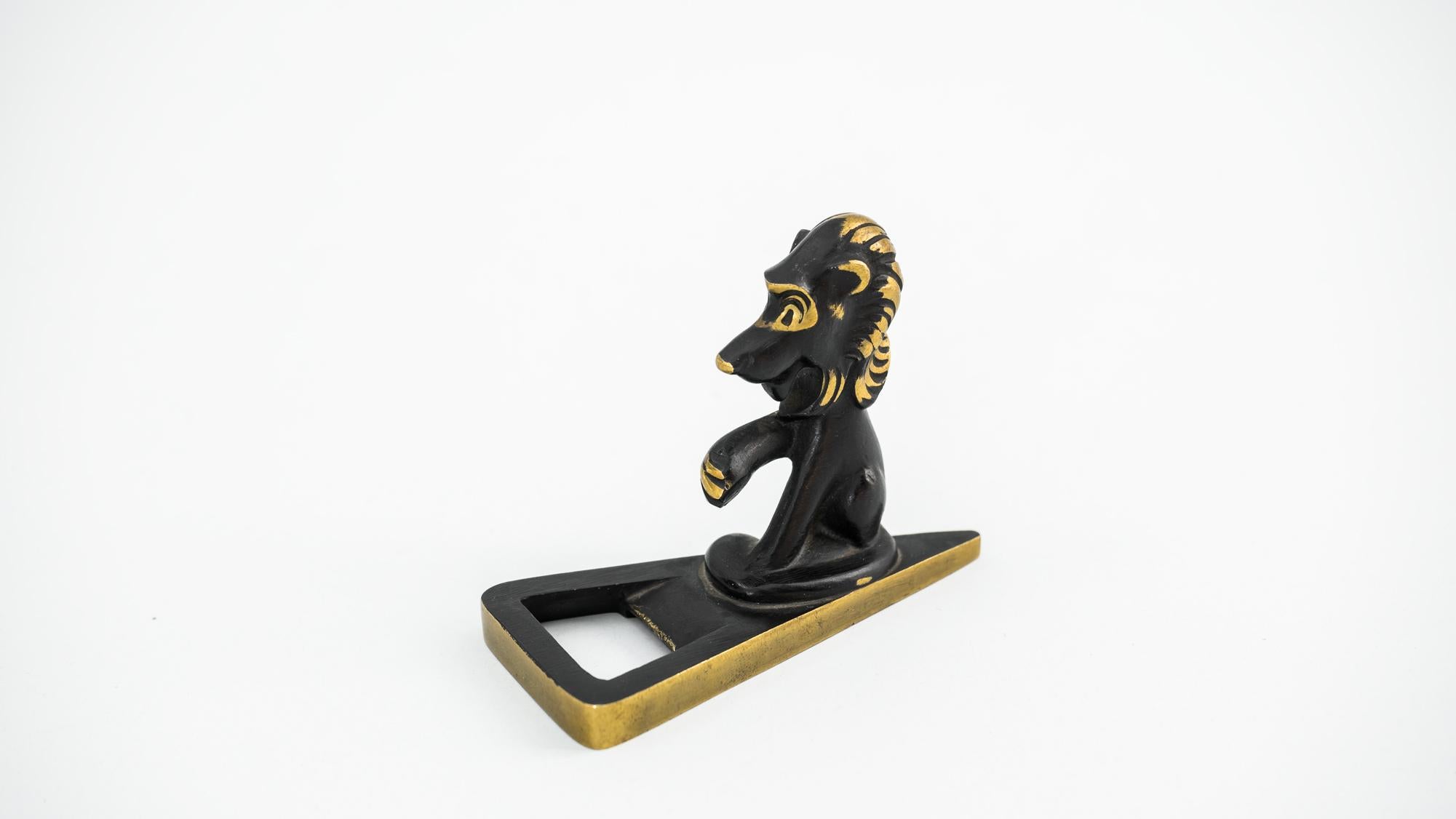 Lion Bottle Opener by Richard Rohac, Vienna, 1950s For Sale 3