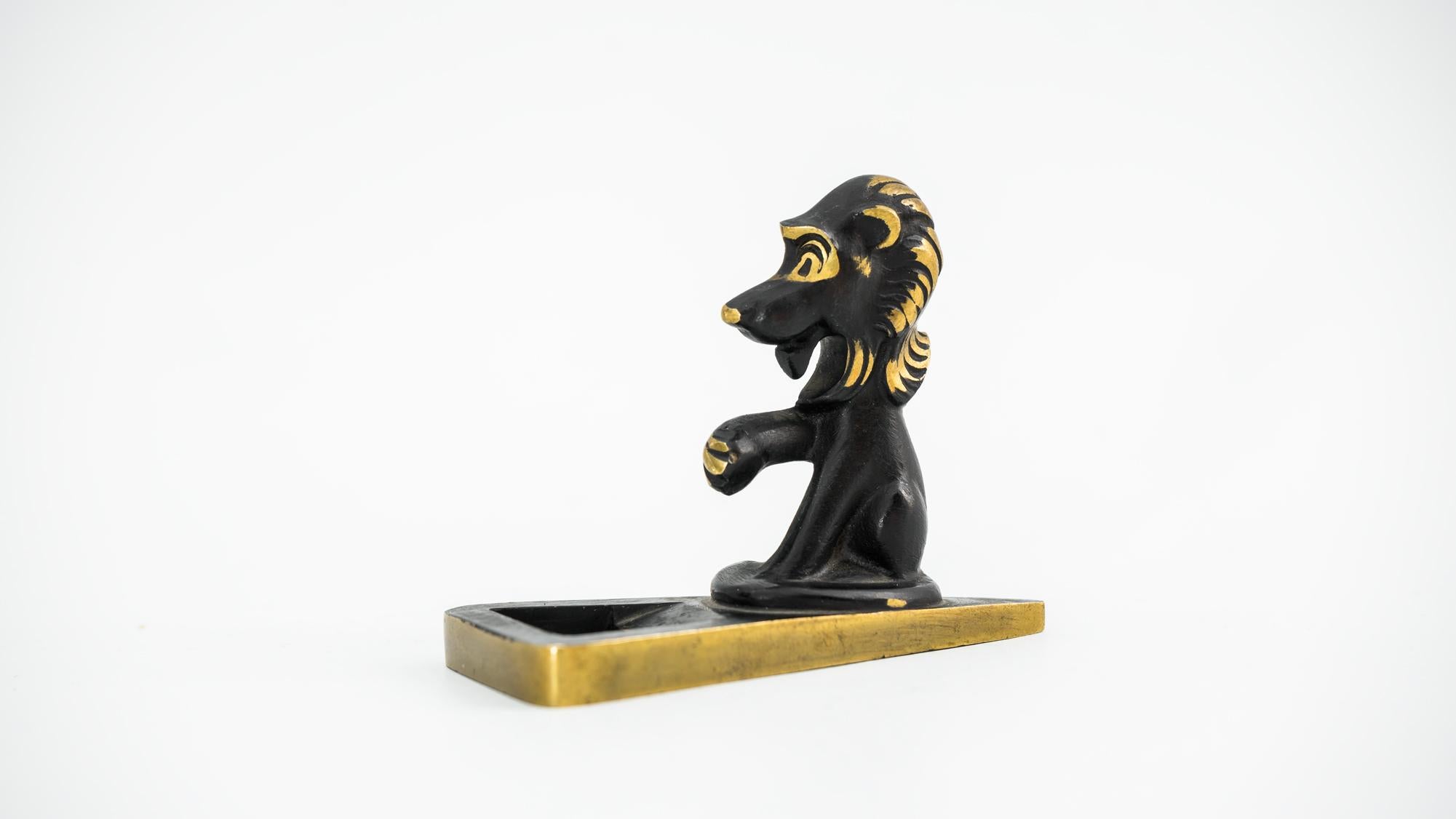 Blackened Lion Bottle Opener by Richard Rohac, Vienna, 1950s For Sale