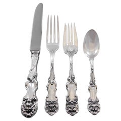 Lion by Frank Smith Sterling Silver Flatware Set for 8 Service 35 Pieces Rare