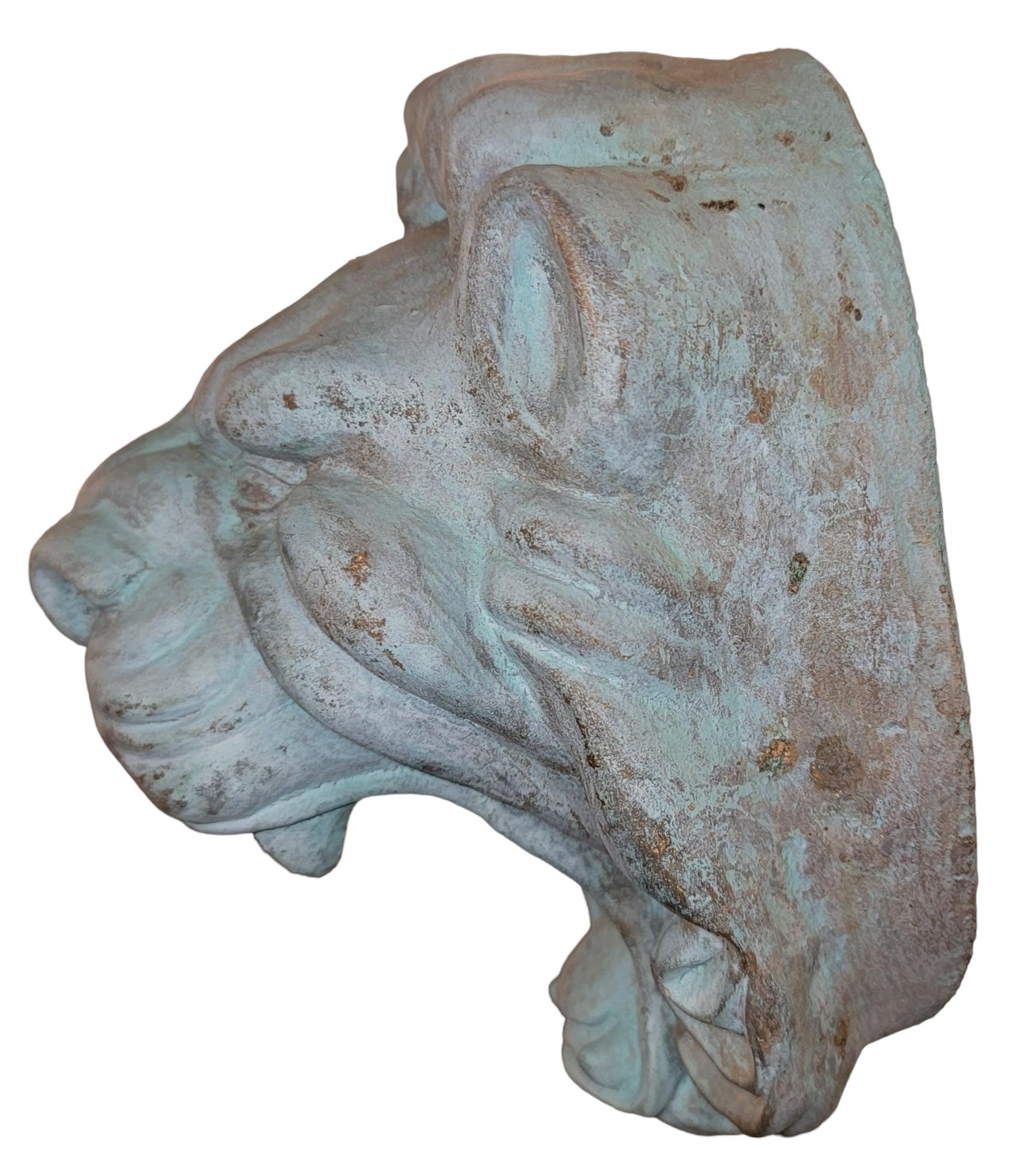 Lion Cement Garden Ornament. Has a wire in the back for hanging may also be used as a placed garden piece. wonderful color and great age.
Please see our other ornaments.
