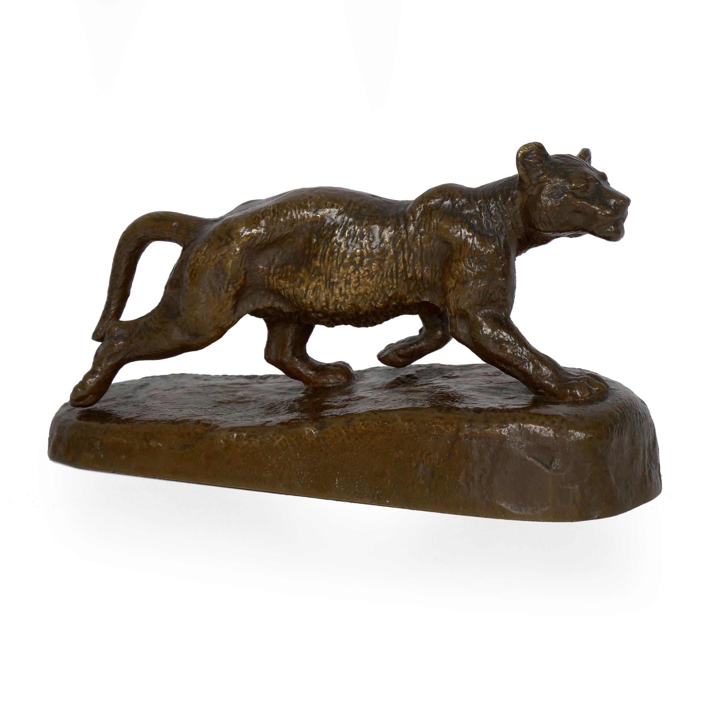 Romantic “Lion Cub” French Antique Bronze Sculpture by Isidore Bonheur and Peyrol
