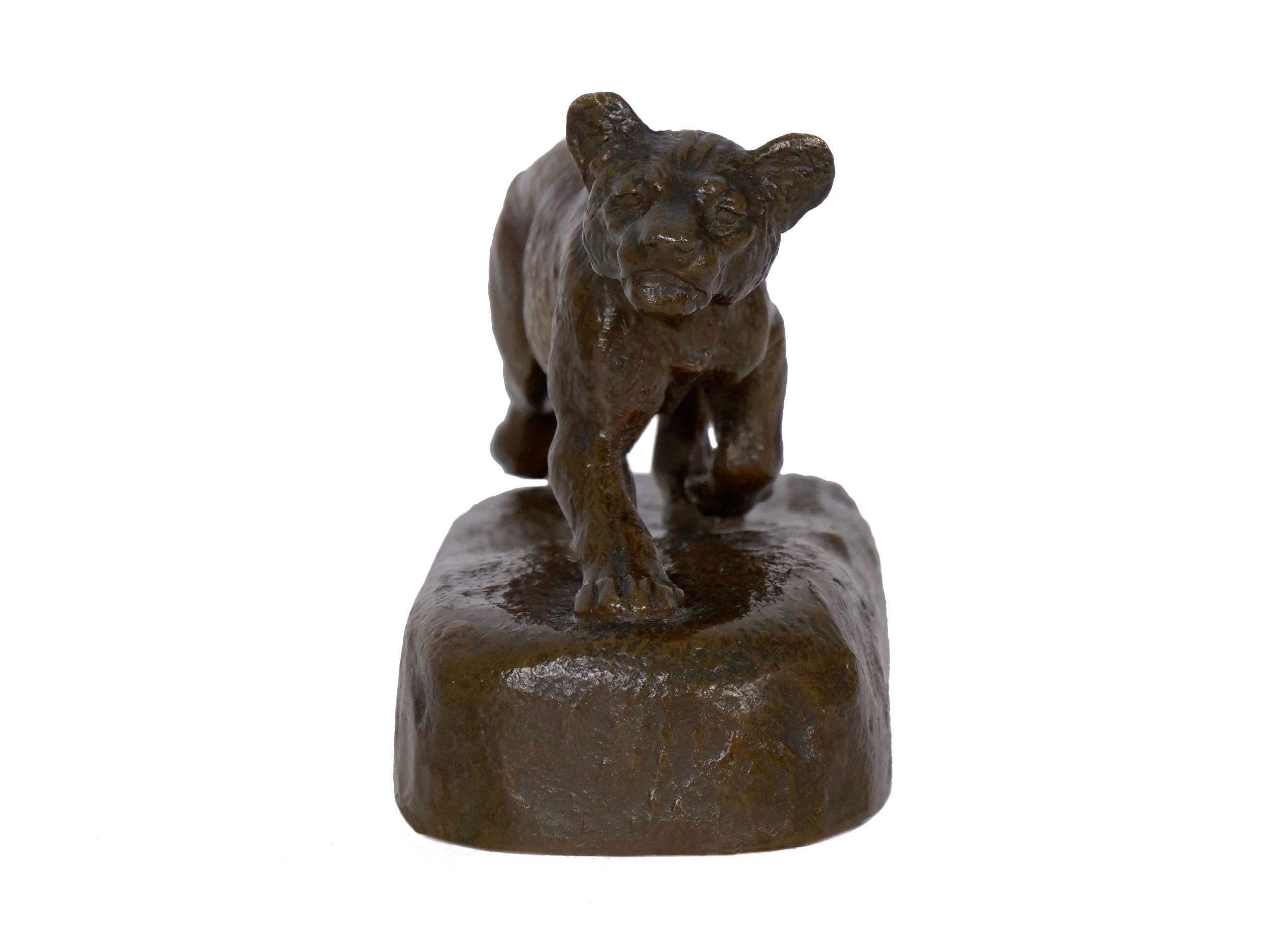 “Lion Cub” French Antique Bronze Sculpture by Isidore Bonheur and Peyrol In Good Condition In Shippensburg, PA