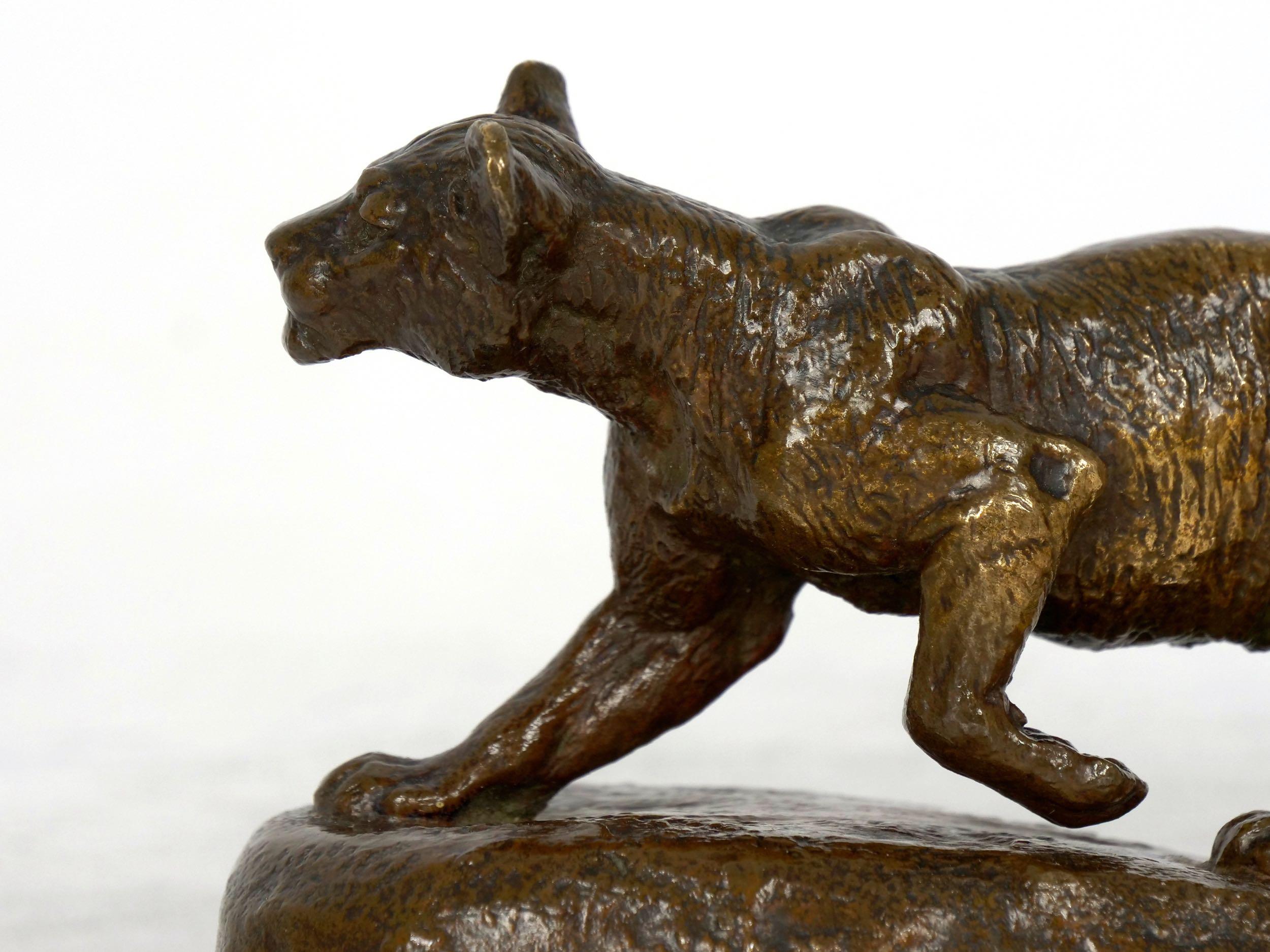 “Lion Cub” French Antique Bronze Sculpture by Isidore Bonheur and Peyrol 1