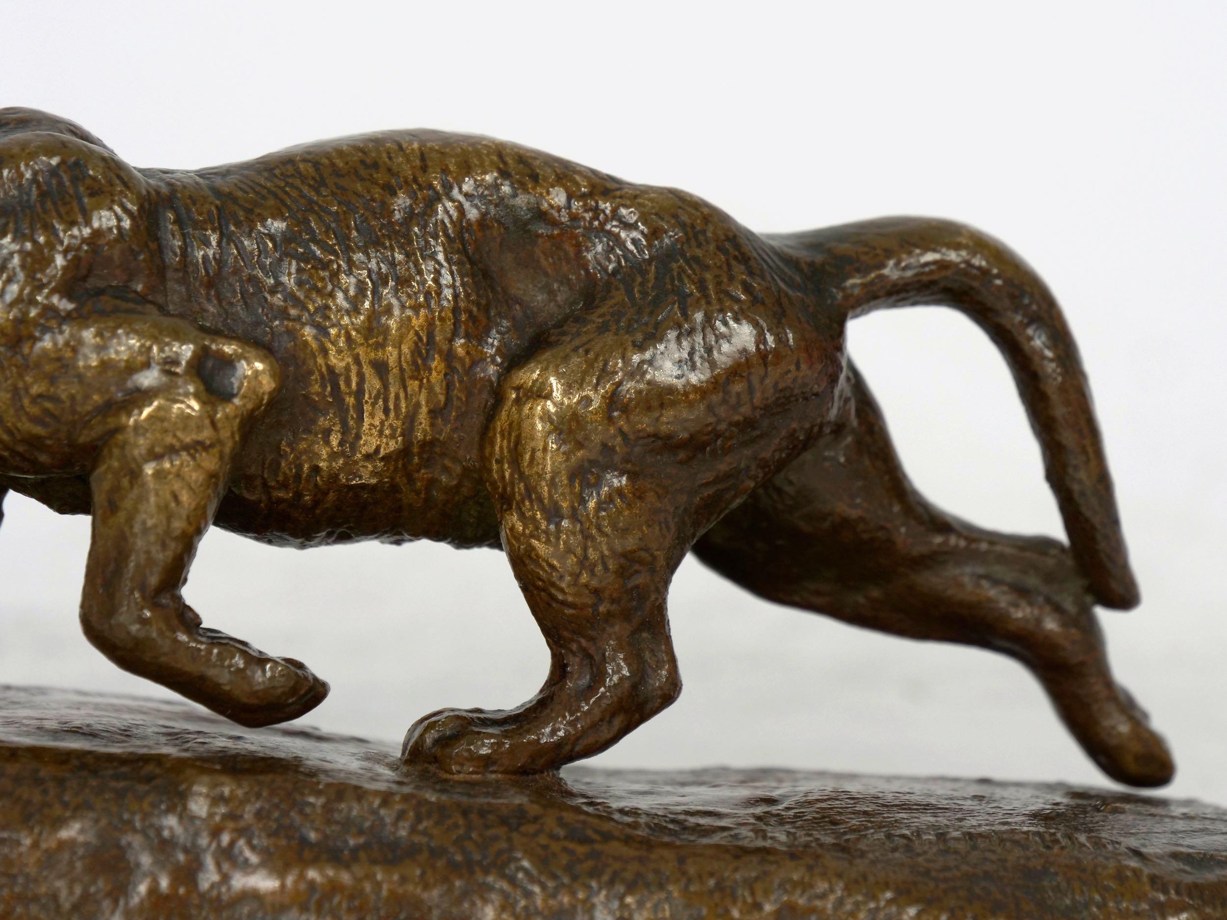 “Lion Cub” French Antique Bronze Sculpture by Isidore Bonheur and Peyrol 2