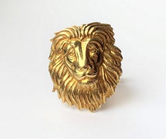 Rosior "Lion" Cufflinks Hand Chiseled in Yellow Gold