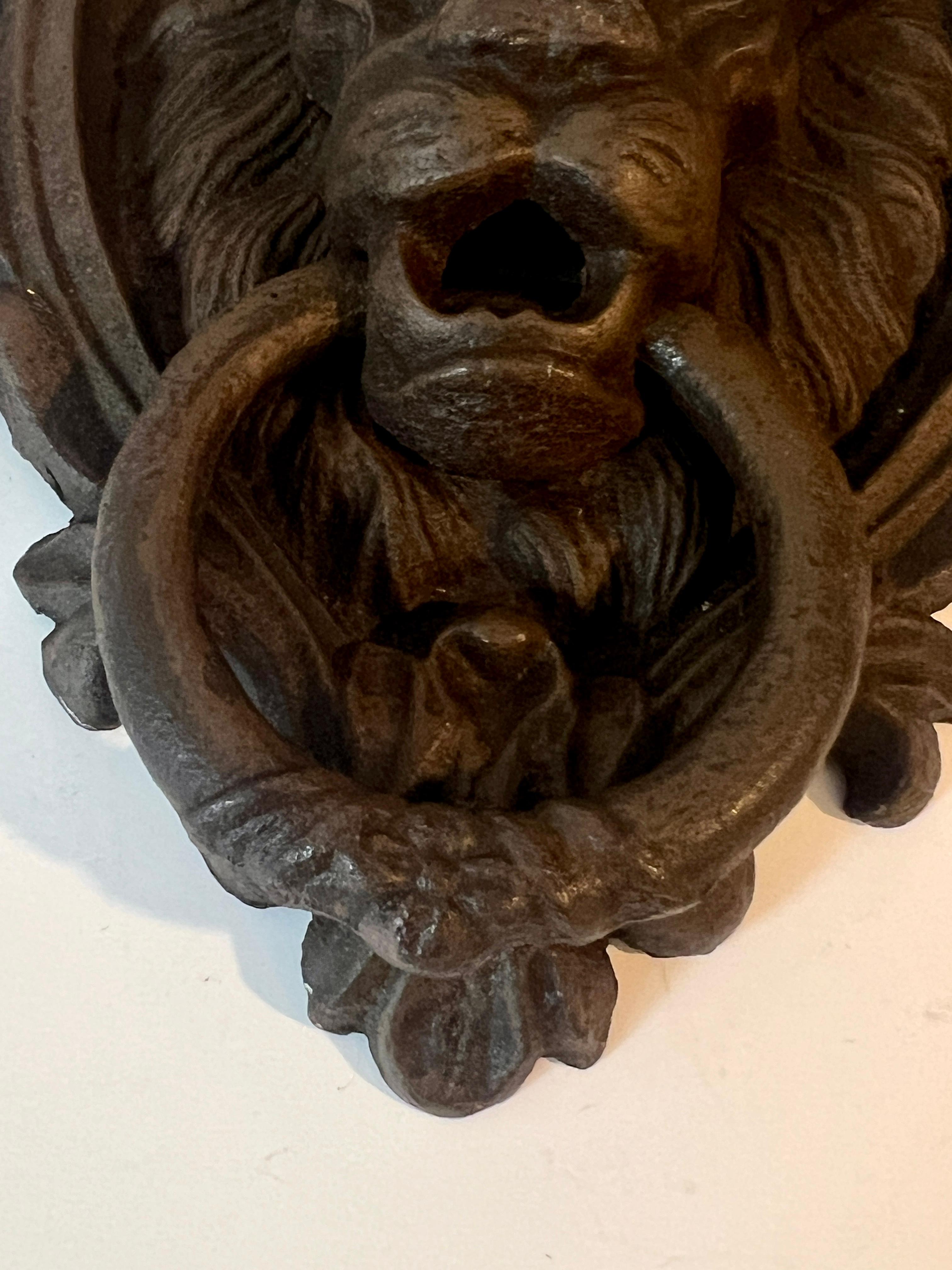Metal Lion Door Knocker with Embellished Framework