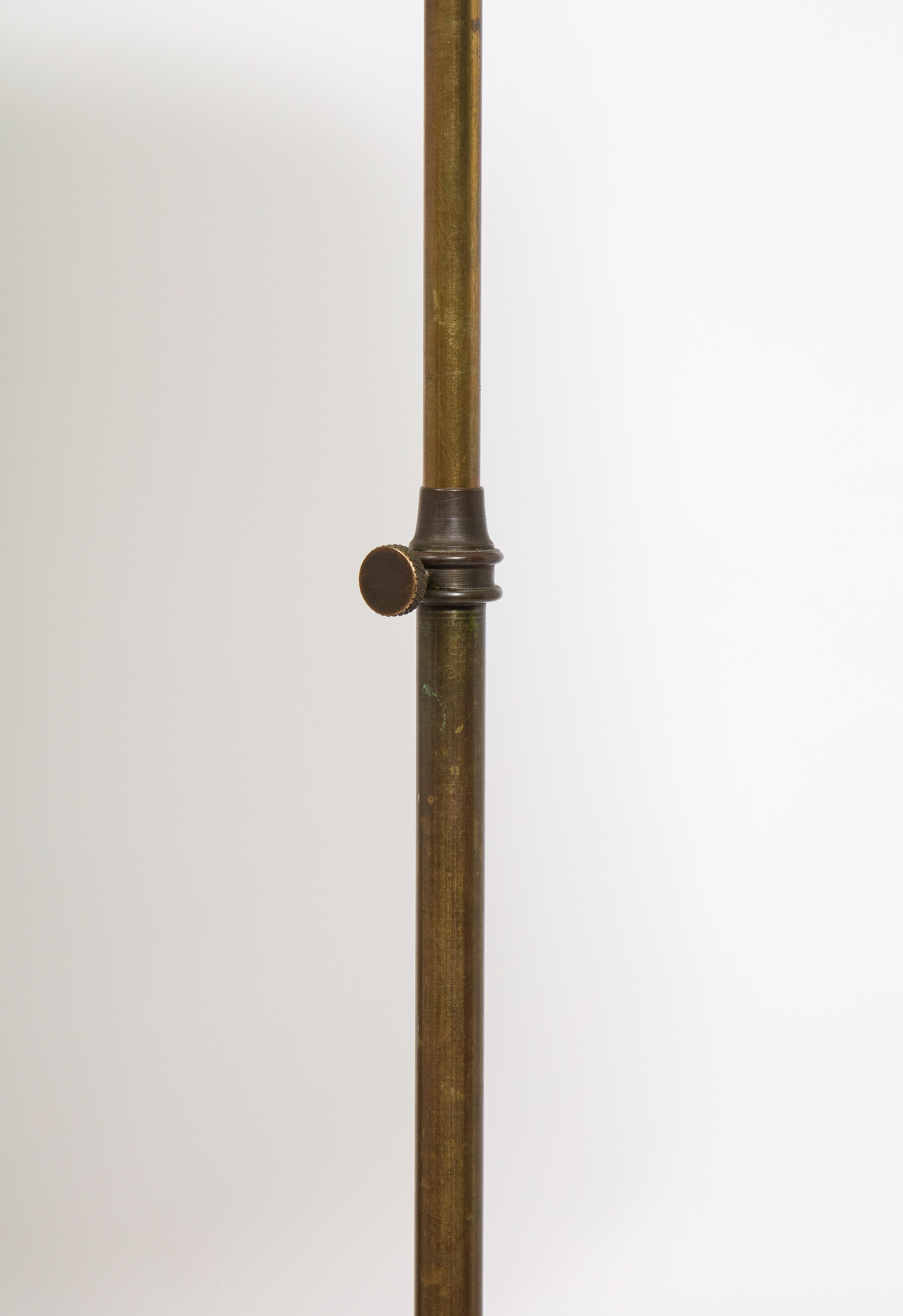Lion Feet Bronze Neo Classical Floor Lamp Attributed to Arbus, France 1940's In Good Condition For Sale In New York, NY