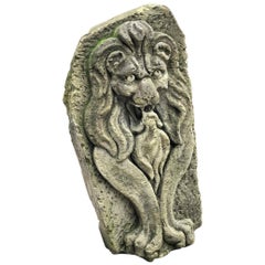 Antique Lion Hand Carved Stone Fountain Head Wall Mount Sculpture Spout Water Feature LA