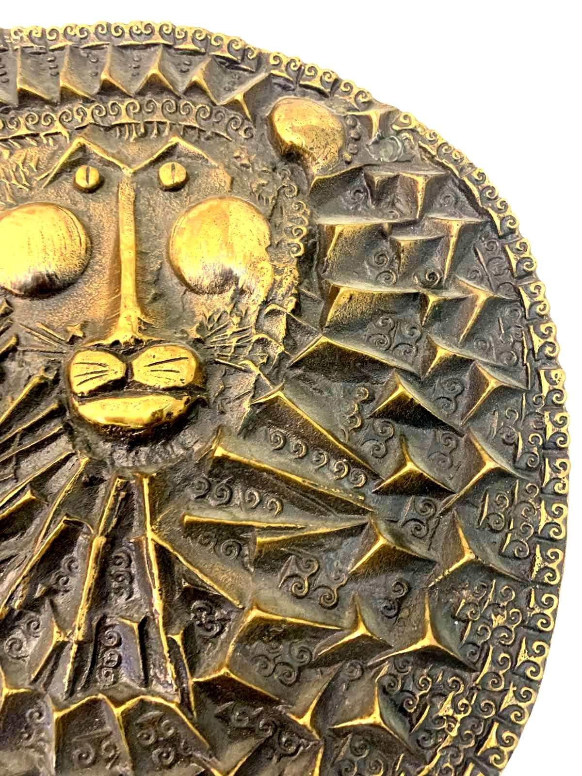 Lion, Handcrafted Bronze Relief by Otto Kopcsanyi, 1970s 2