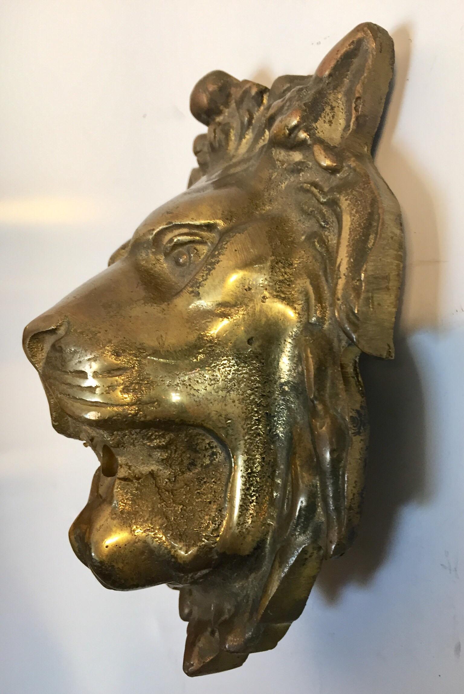 Cast Lion Head Brass Fountain Garden Spout