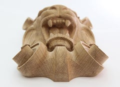 Lion Head from Oak Antique Mask 'Wood Rosette' Hand Carving Craft Wall Art
