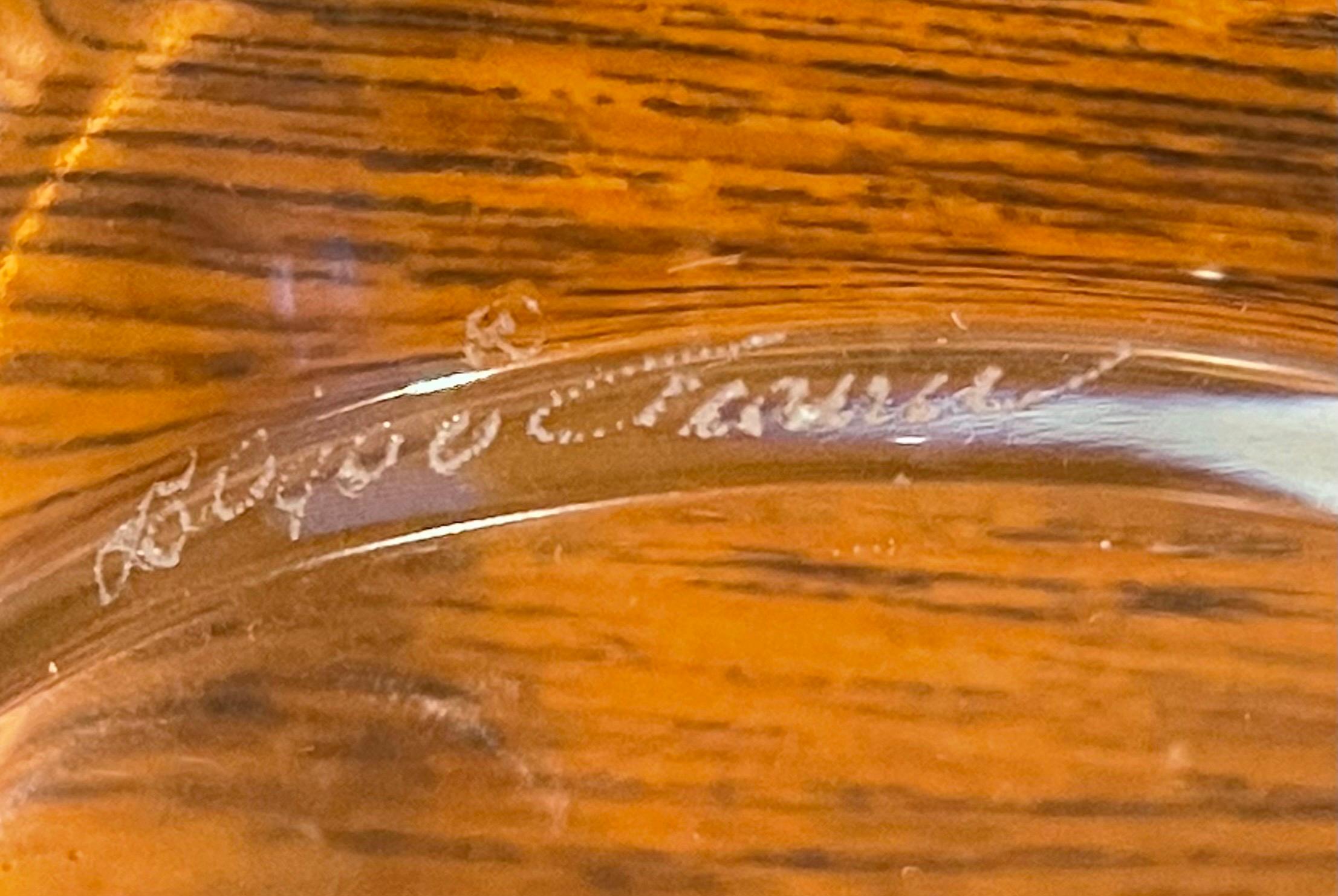 Cenicero / Bol para puros de cristal esmerilado con cabeza de león de Lalique en venta 4