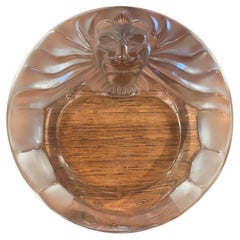 Lion Head Frosted Crystal Cigar Ashtray / Bowl by Lalique