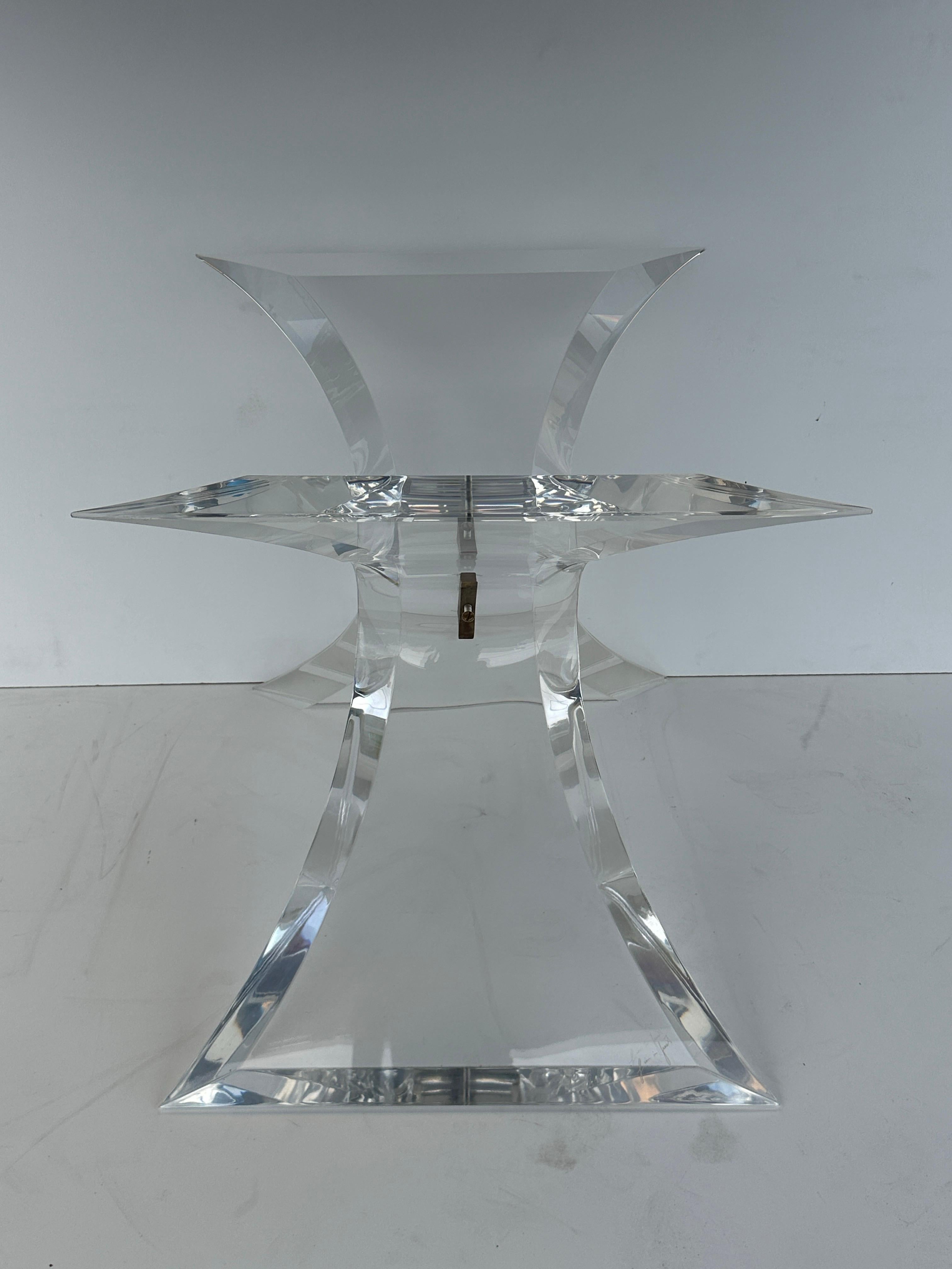 Lion in Frost Lucite Dining Table Base For Sale 3