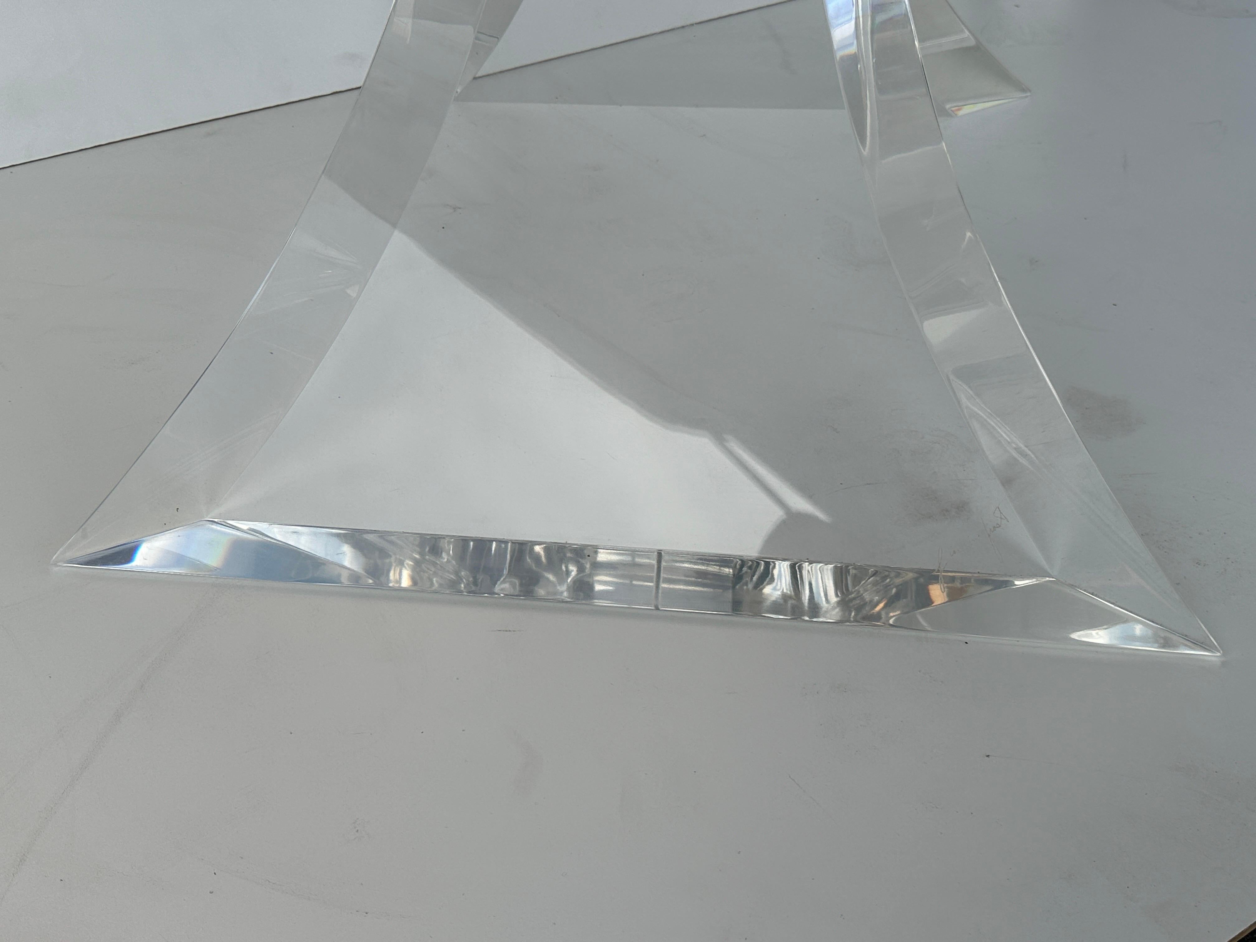 Lion in Frost Lucite Dining Table Base For Sale 4