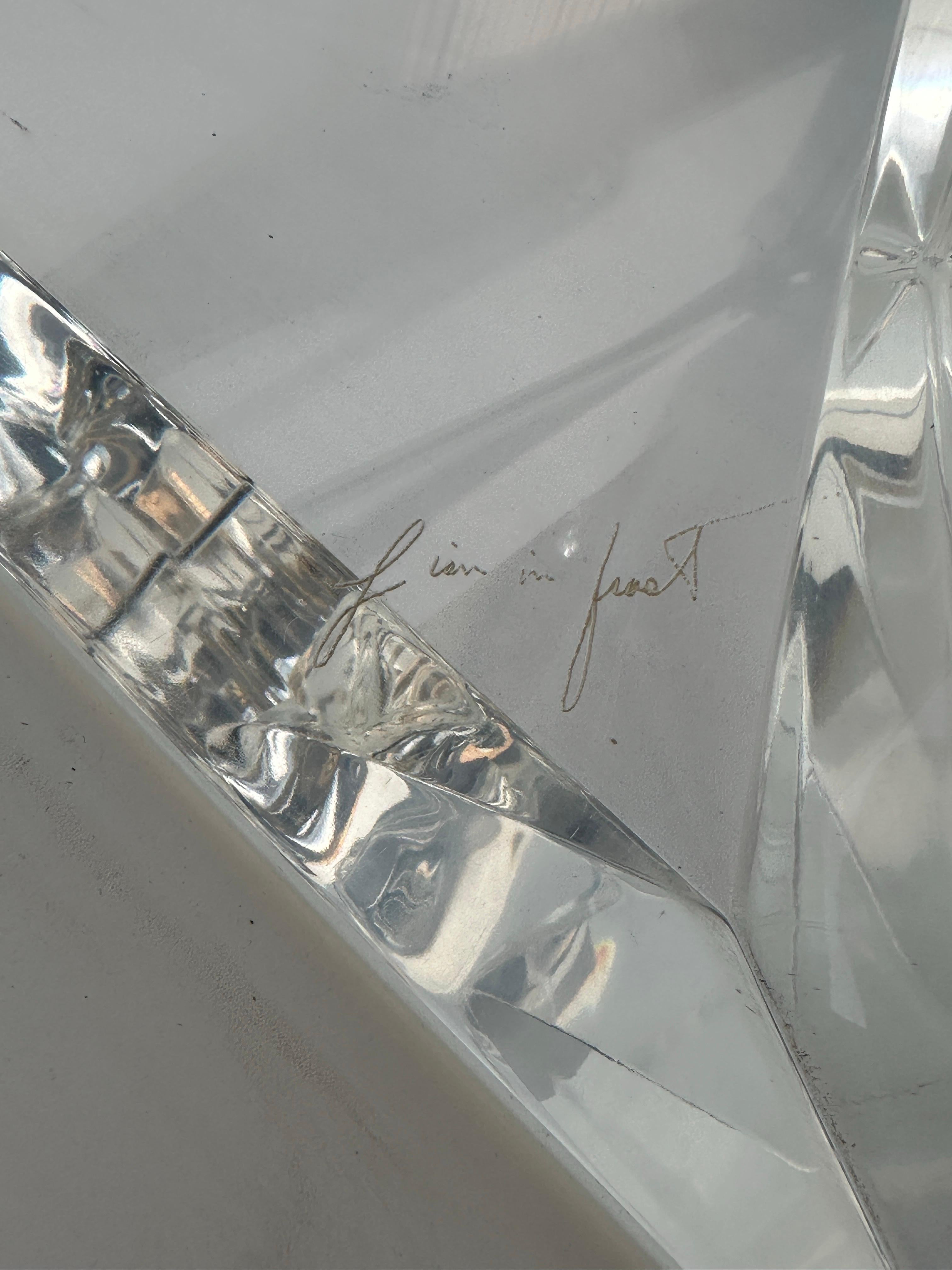 Lion in Frost Lucite Dining Table Base For Sale 5