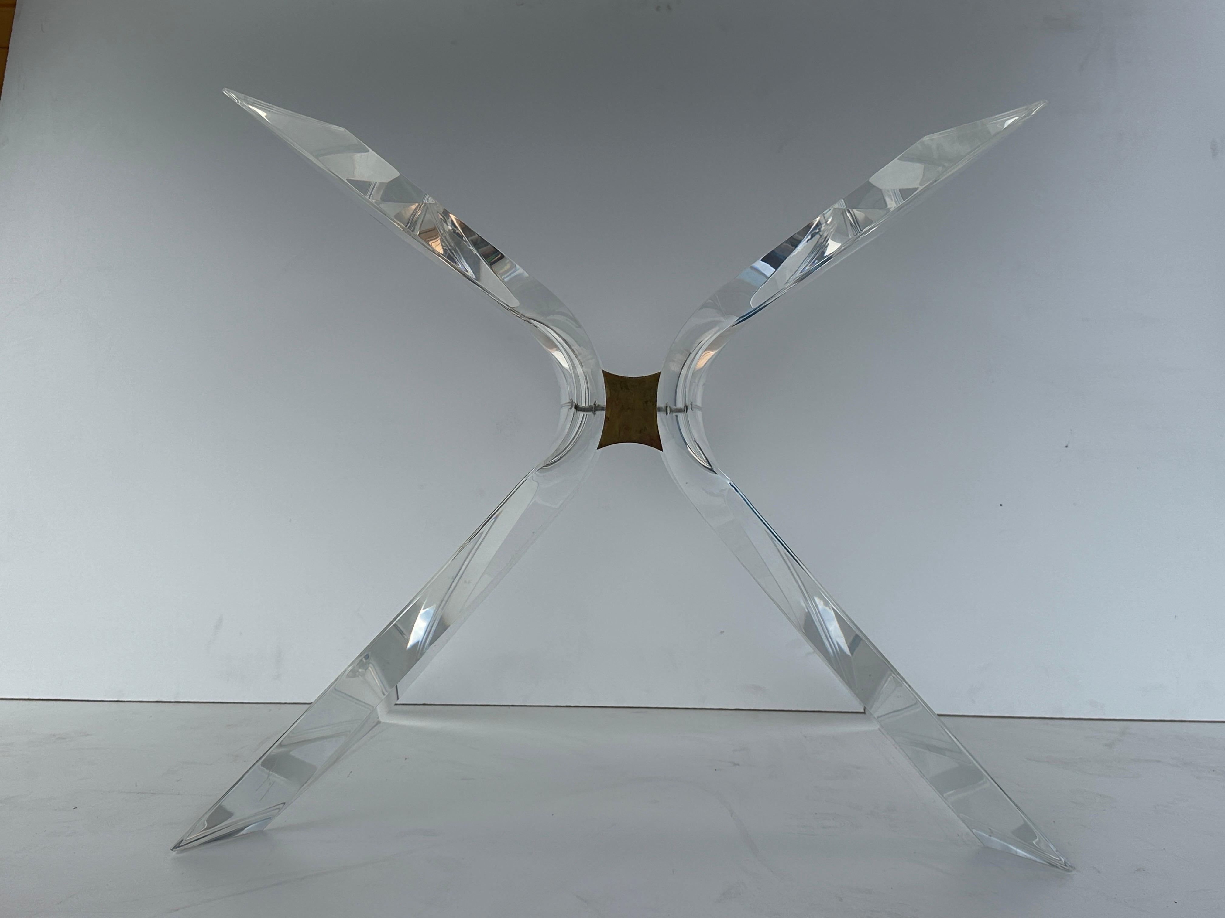 American Lion in Frost Lucite Dining Table Base For Sale