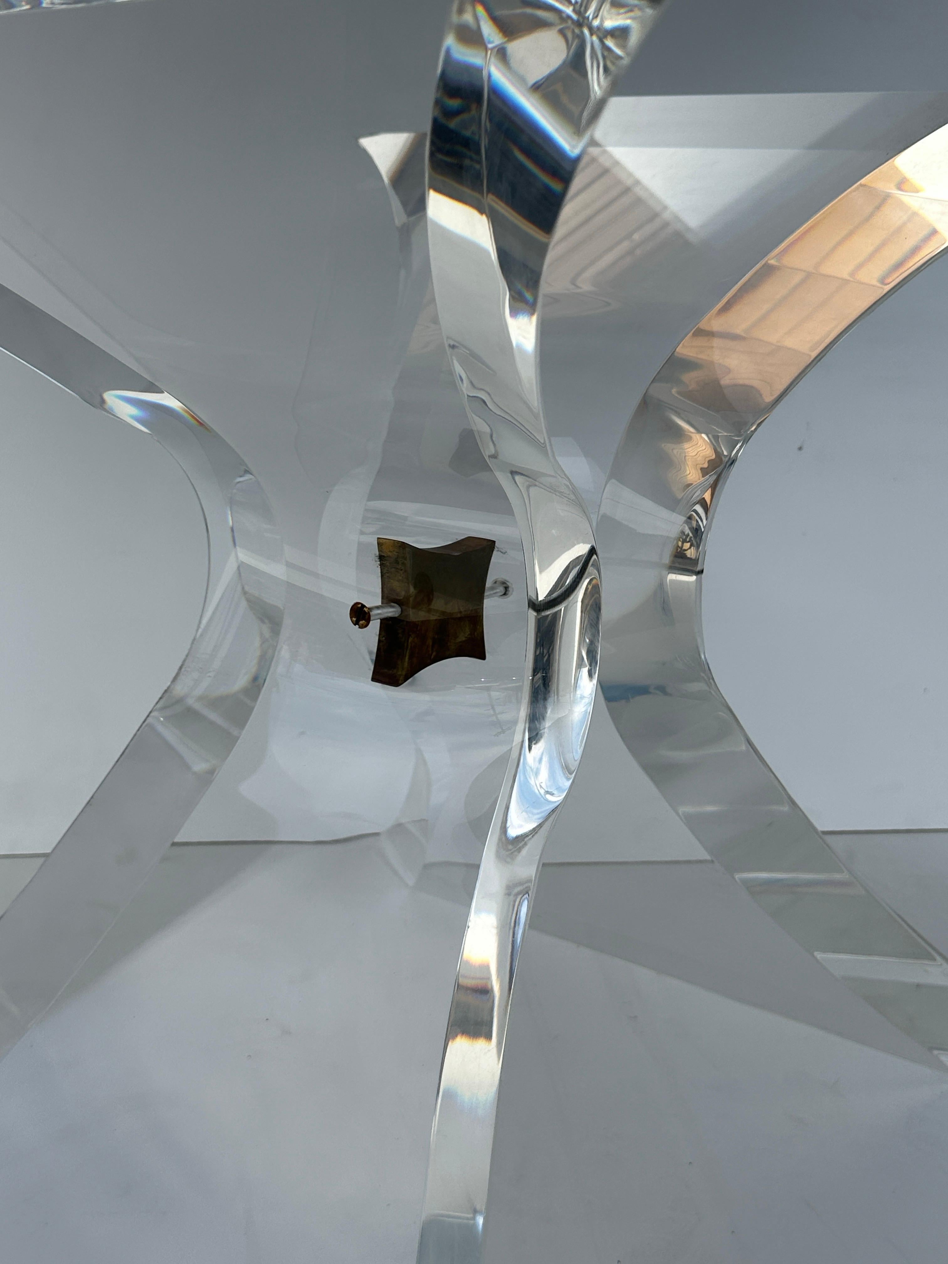 Late 20th Century Lion in Frost Lucite Dining Table Base For Sale