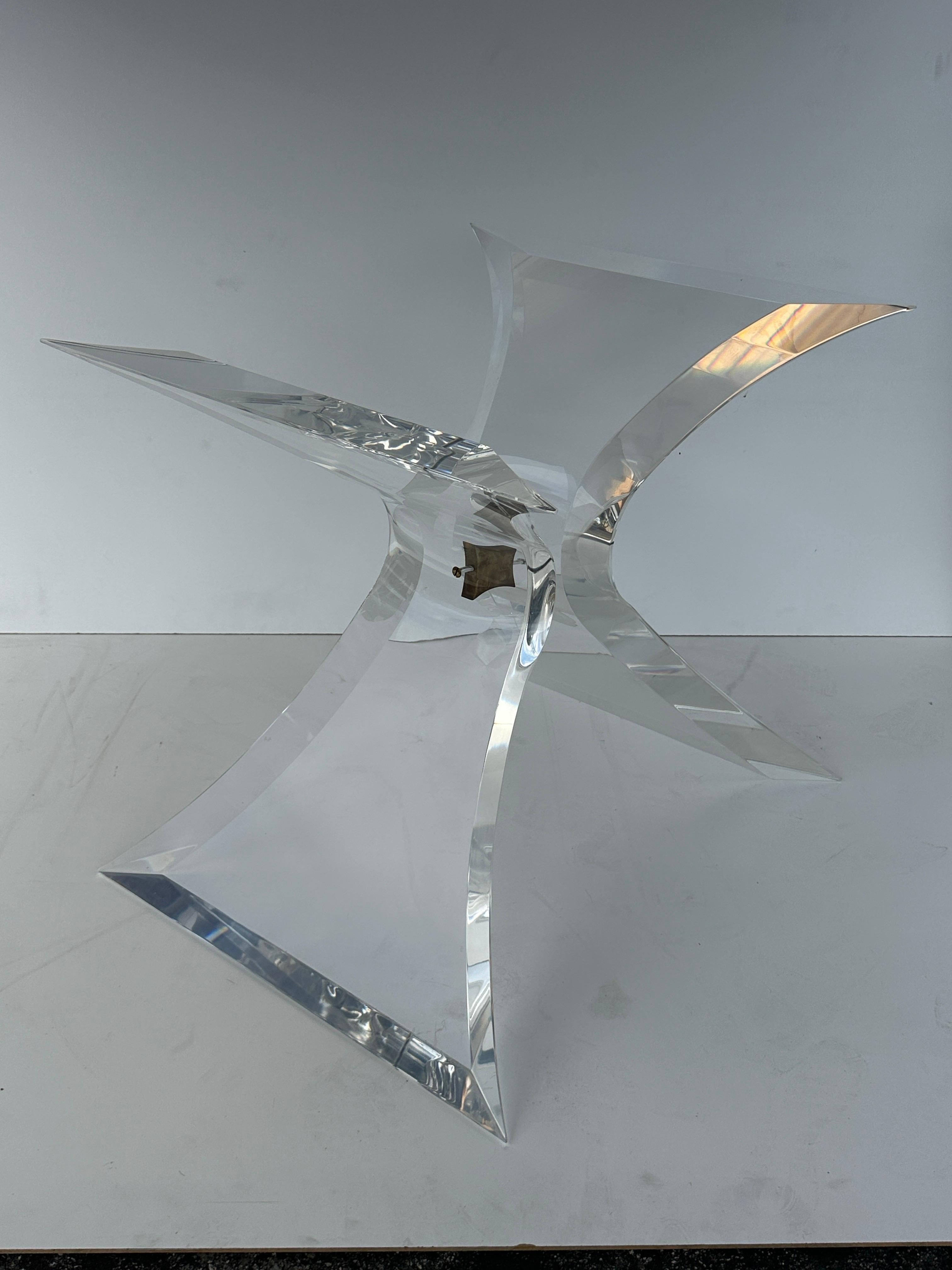 Lion in Frost Lucite Dining Table Base For Sale 1