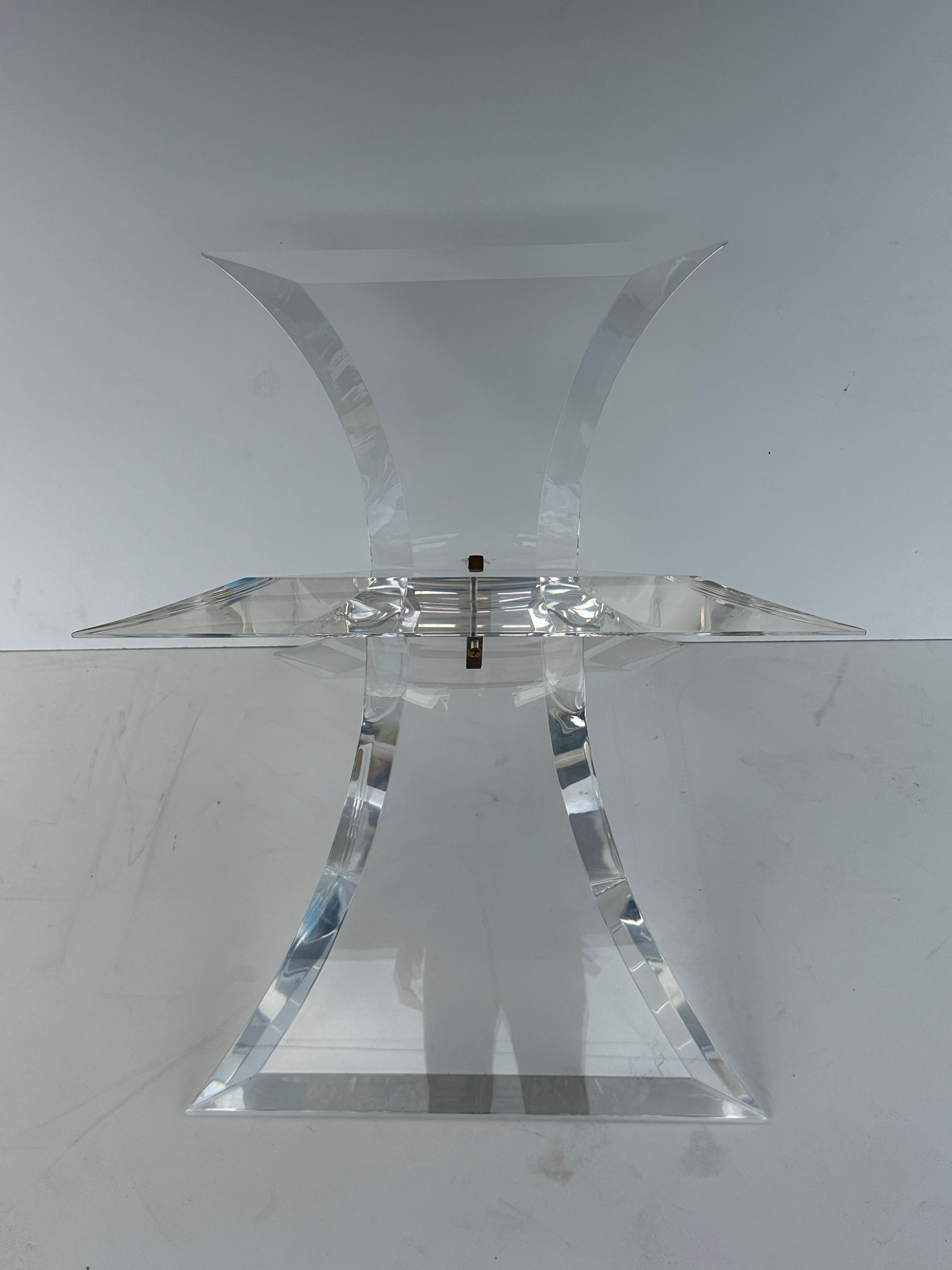 Lion in Frost Lucite Dining Table Base For Sale 2
