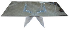 Lion in Frost Sculptural Lucite Butterfly Dining Table Desk Mid-Century Modern