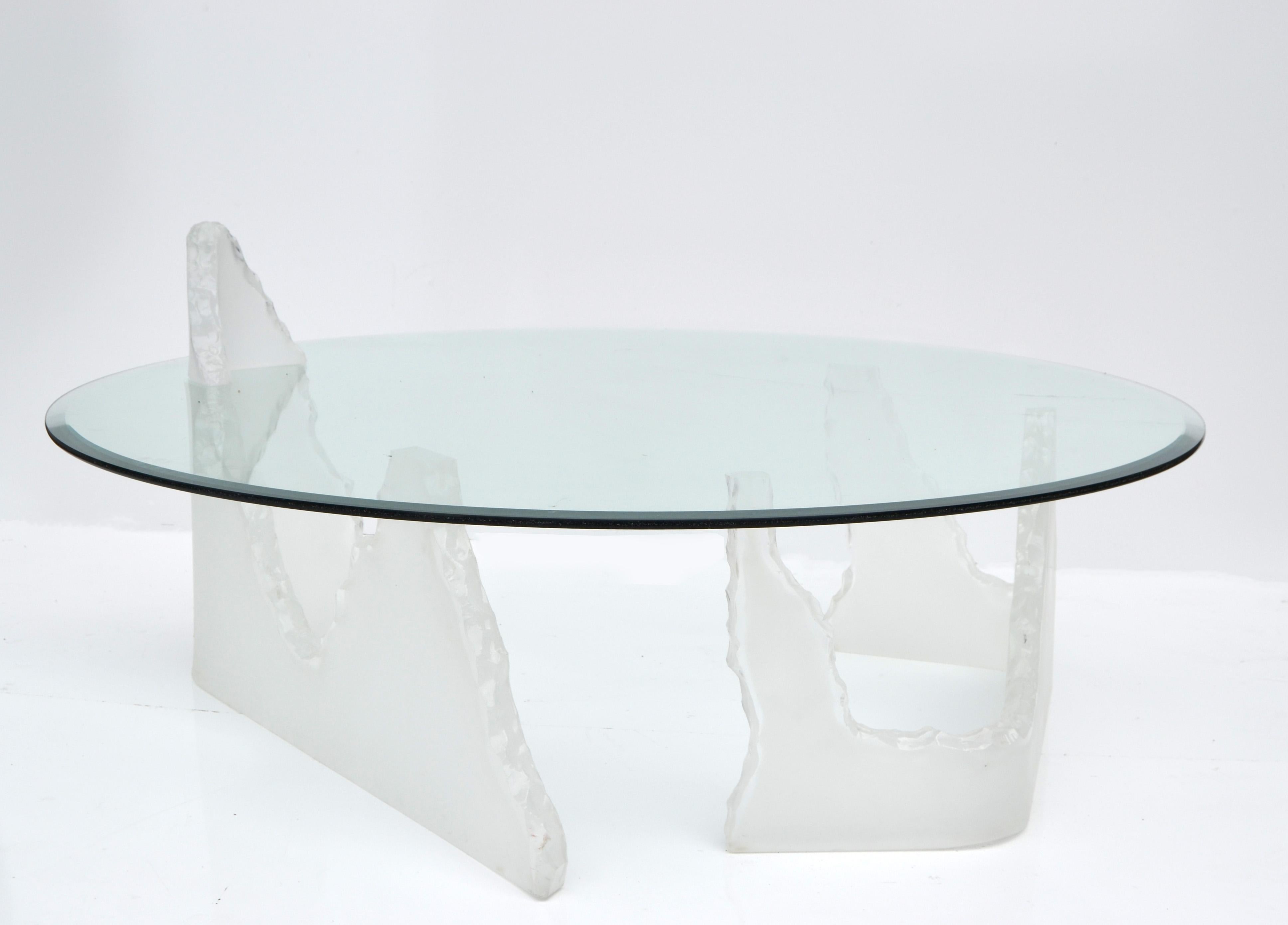 polar bear table with glass top