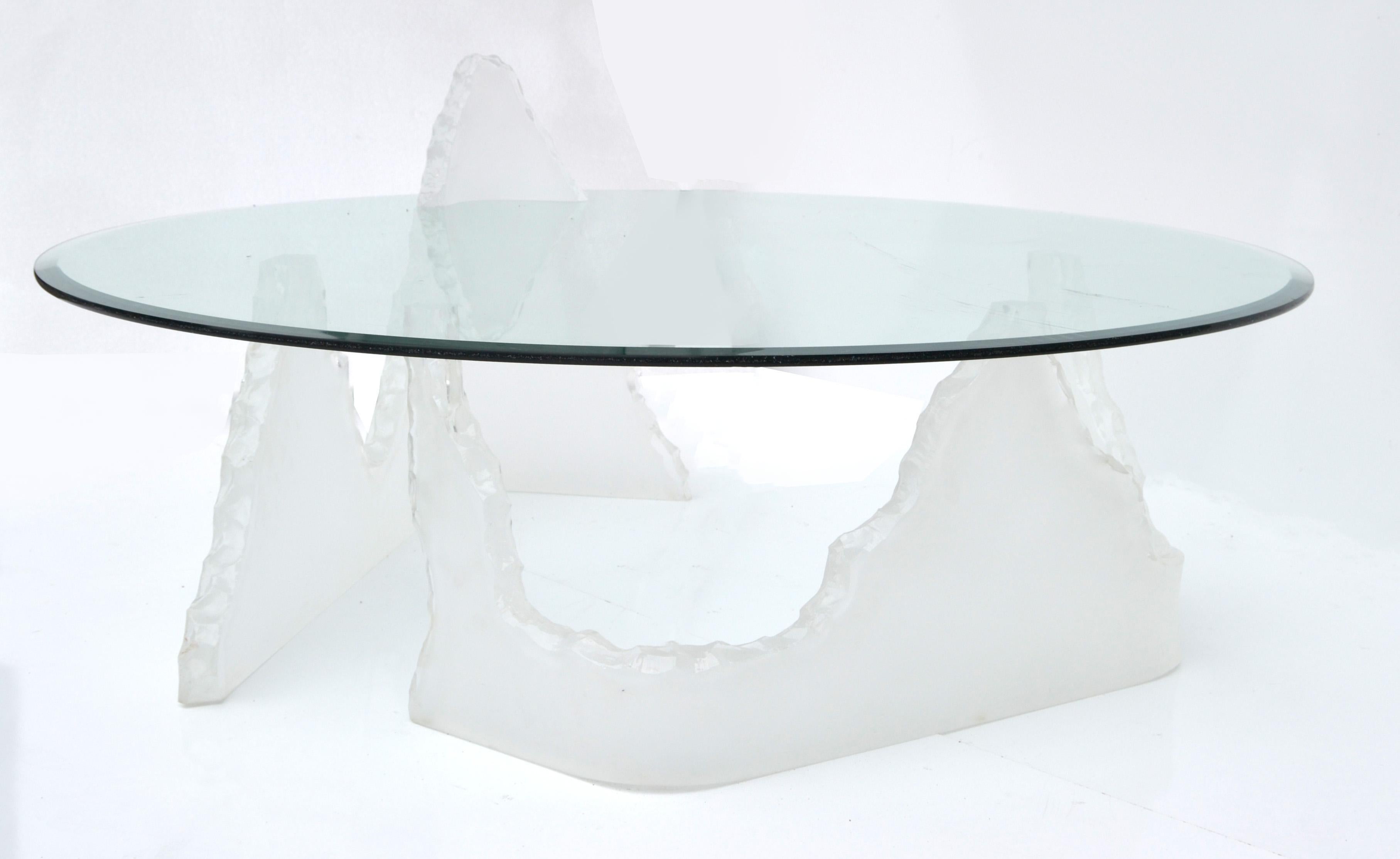 polar bear glass coffee table