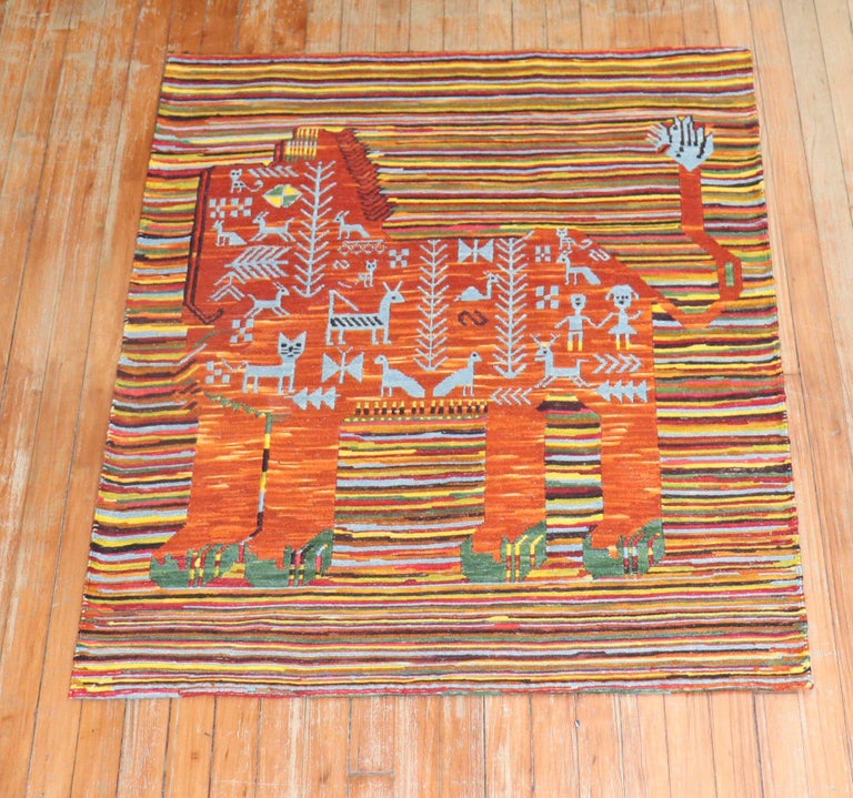 Lion Kilim Wall Hanging For Sale at 1stDibs