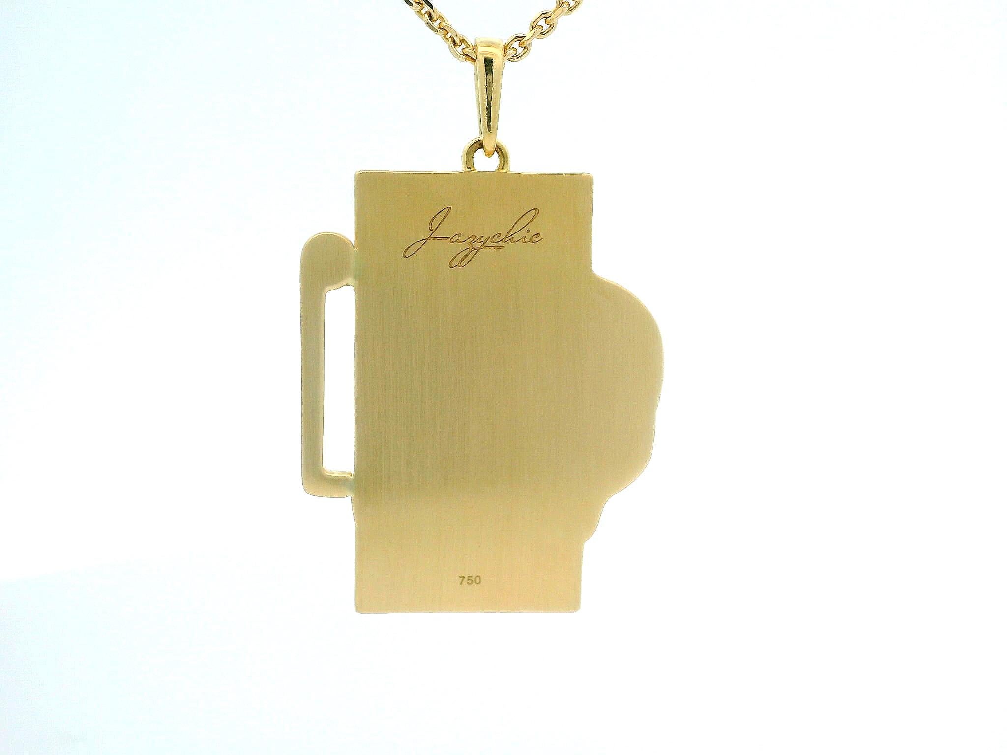 Pendentif Zodiac Or jaune 18k 60 Diamants 0.9 CT 76 Tsavorites 0.5 CT Neuf - En vente à Pforzheim, DE