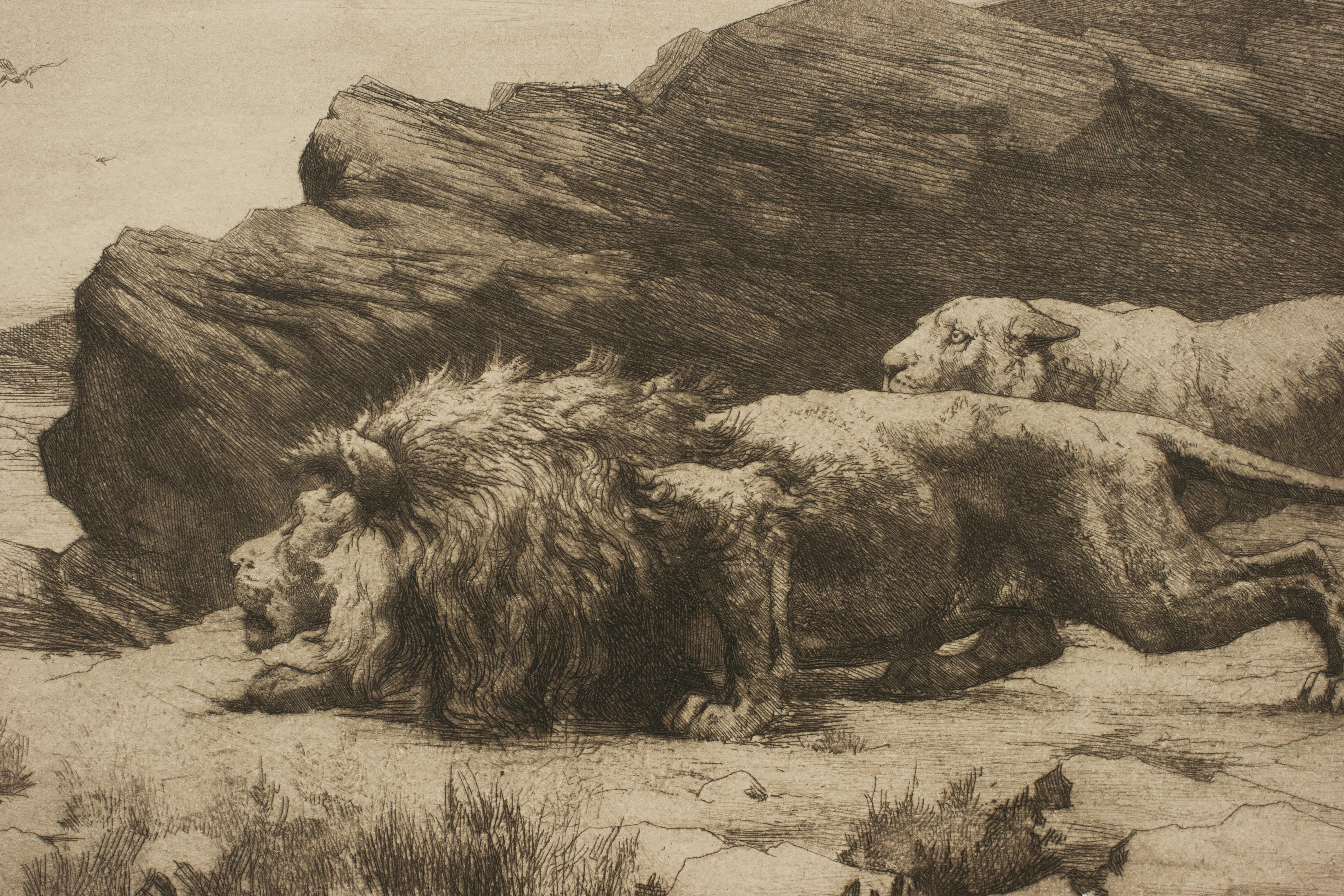 León y Leona, Herbert Dicksee, Merodeadores en venta 8