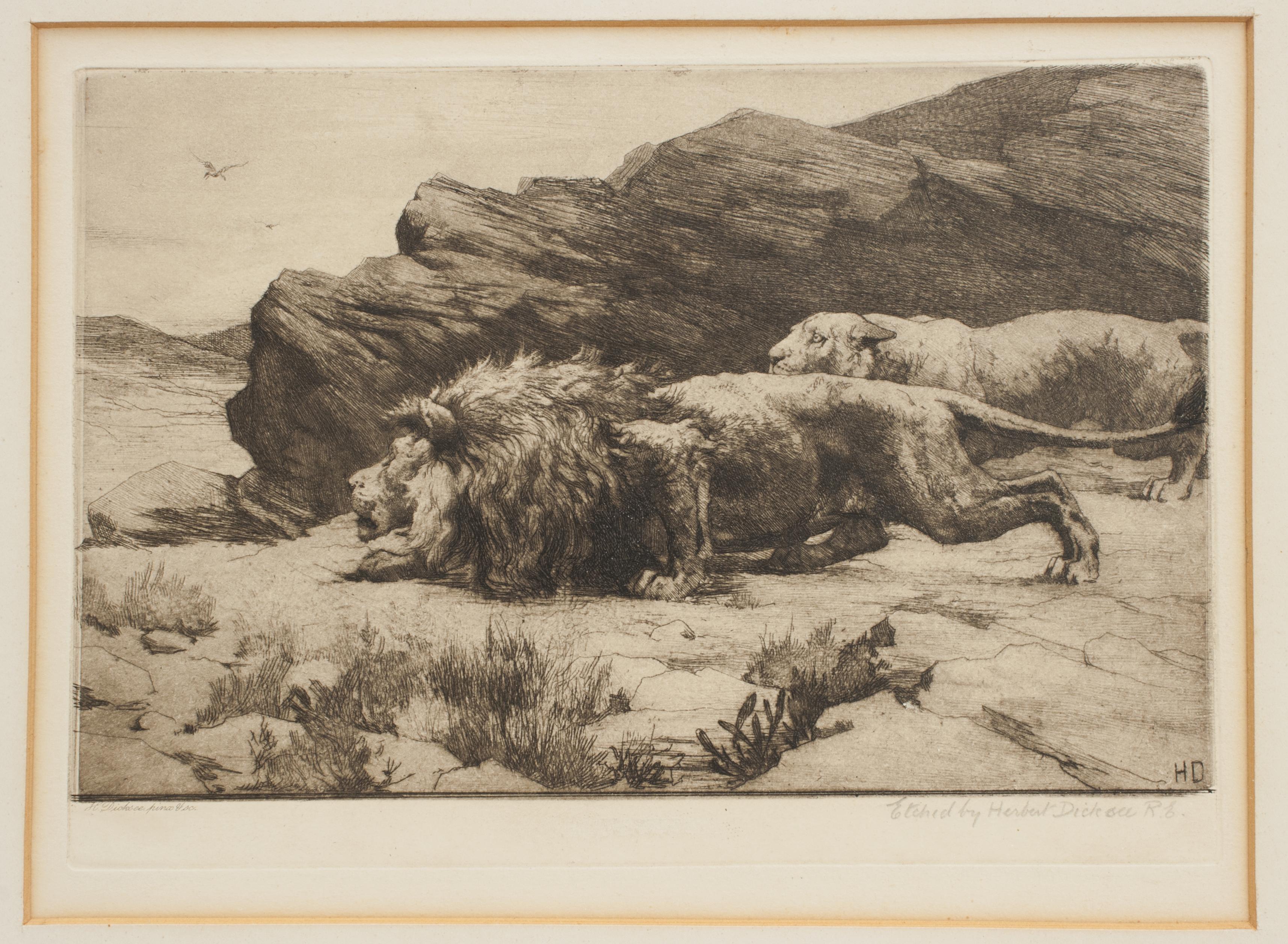 León y Leona, Herbert Dicksee, Merodeadores Británico en venta