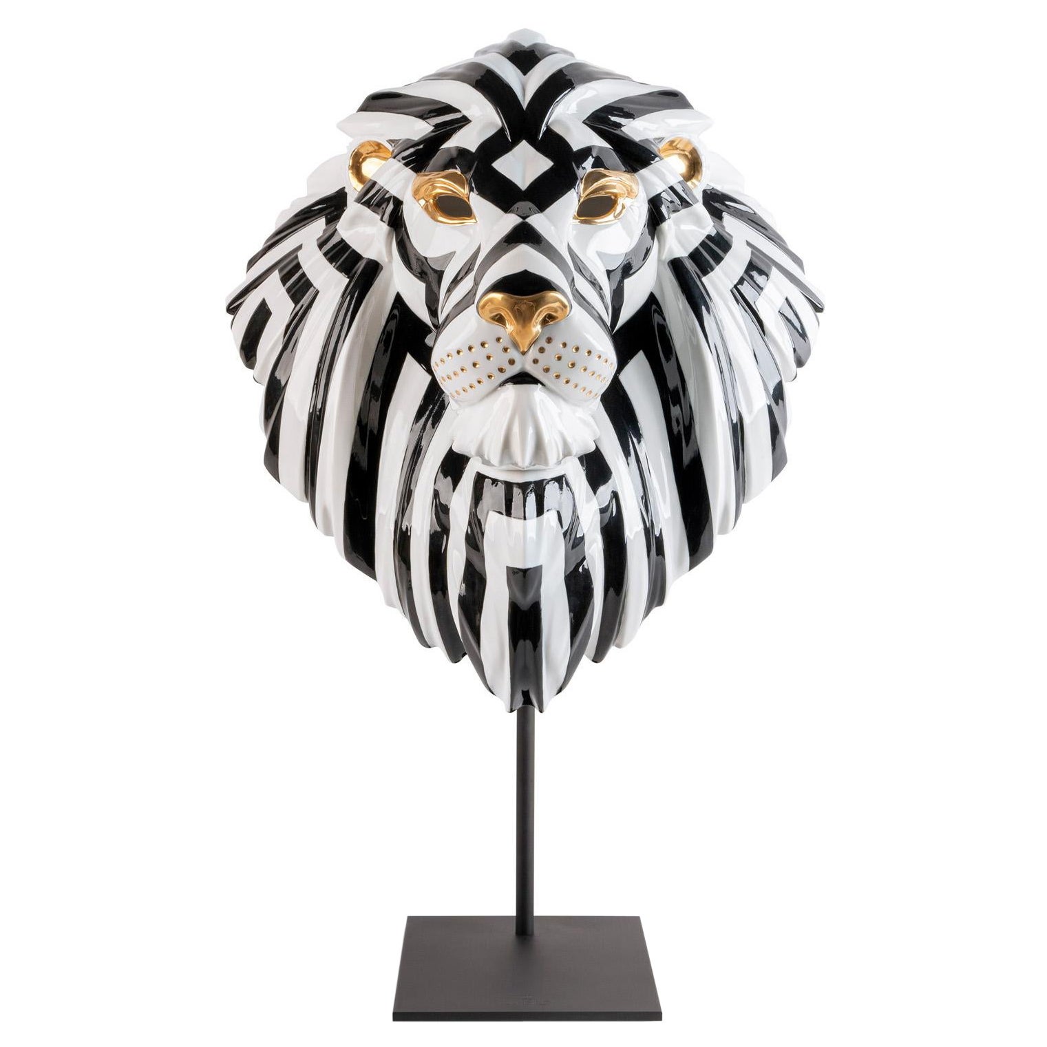 Masque de lion (noir et or)