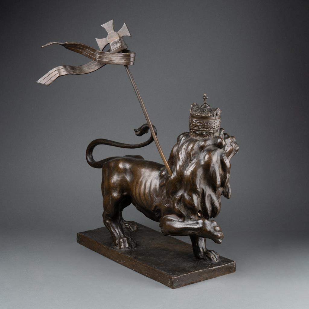 Autre « Lion de Judée » :  Sculpture en bronze patiné vers 1930