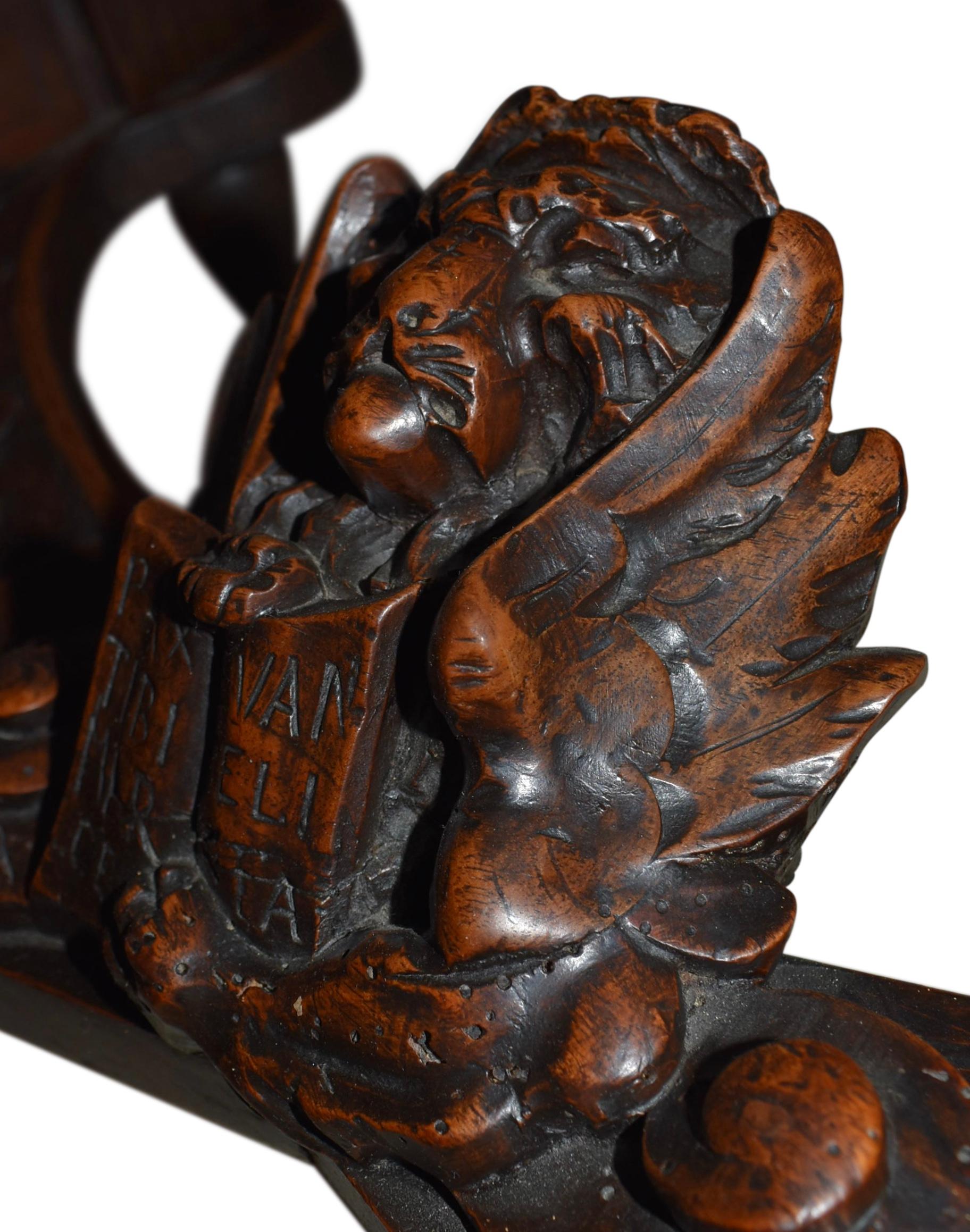 Hand-Carved Lion of Saint Mark Carved Oak Table, circa 1890 For Sale