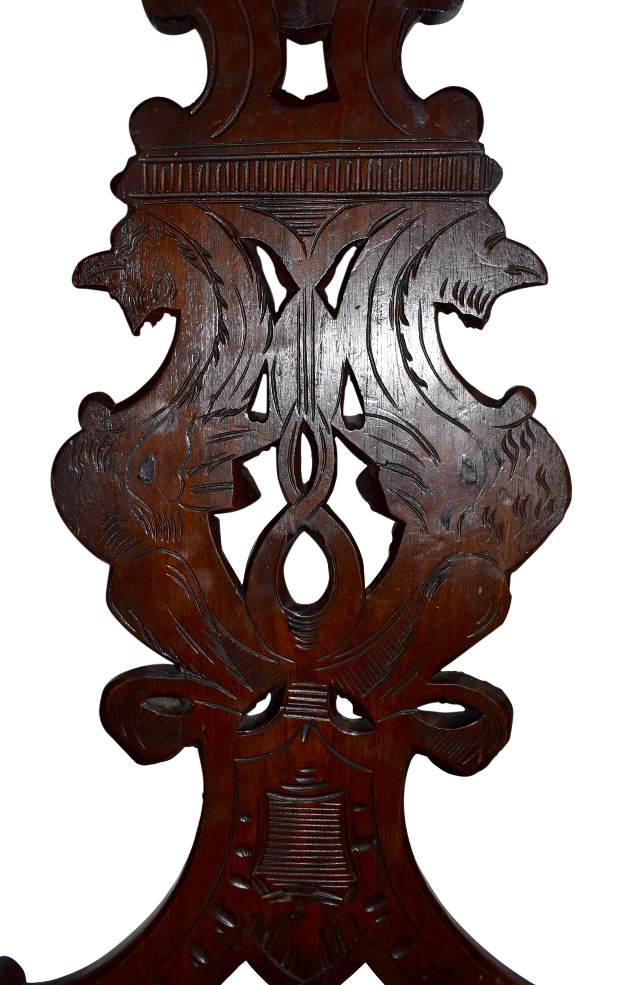 Lion of Saint Mark Carved Oak Table, circa 1890 For Sale 2