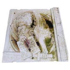 Leone di San Marco con motto in marmo di Botticino - Serenissima, XIX secolo