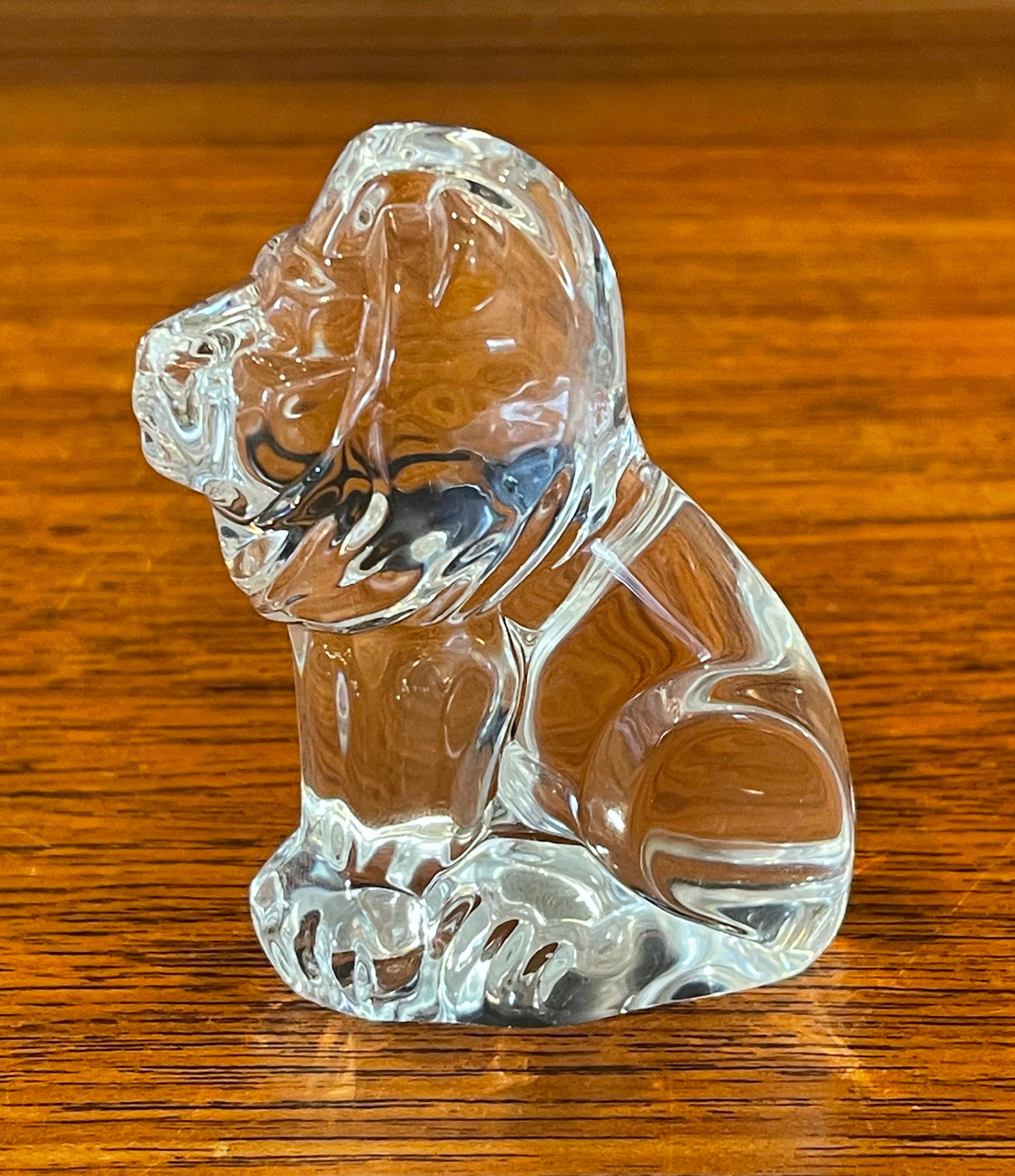 Lion Paperweight / Hand Cooler by Steuben Glassworks For Sale 1