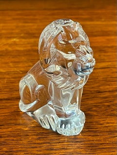 Lion Paperweight / Hand Cooler by Steuben Glassworks