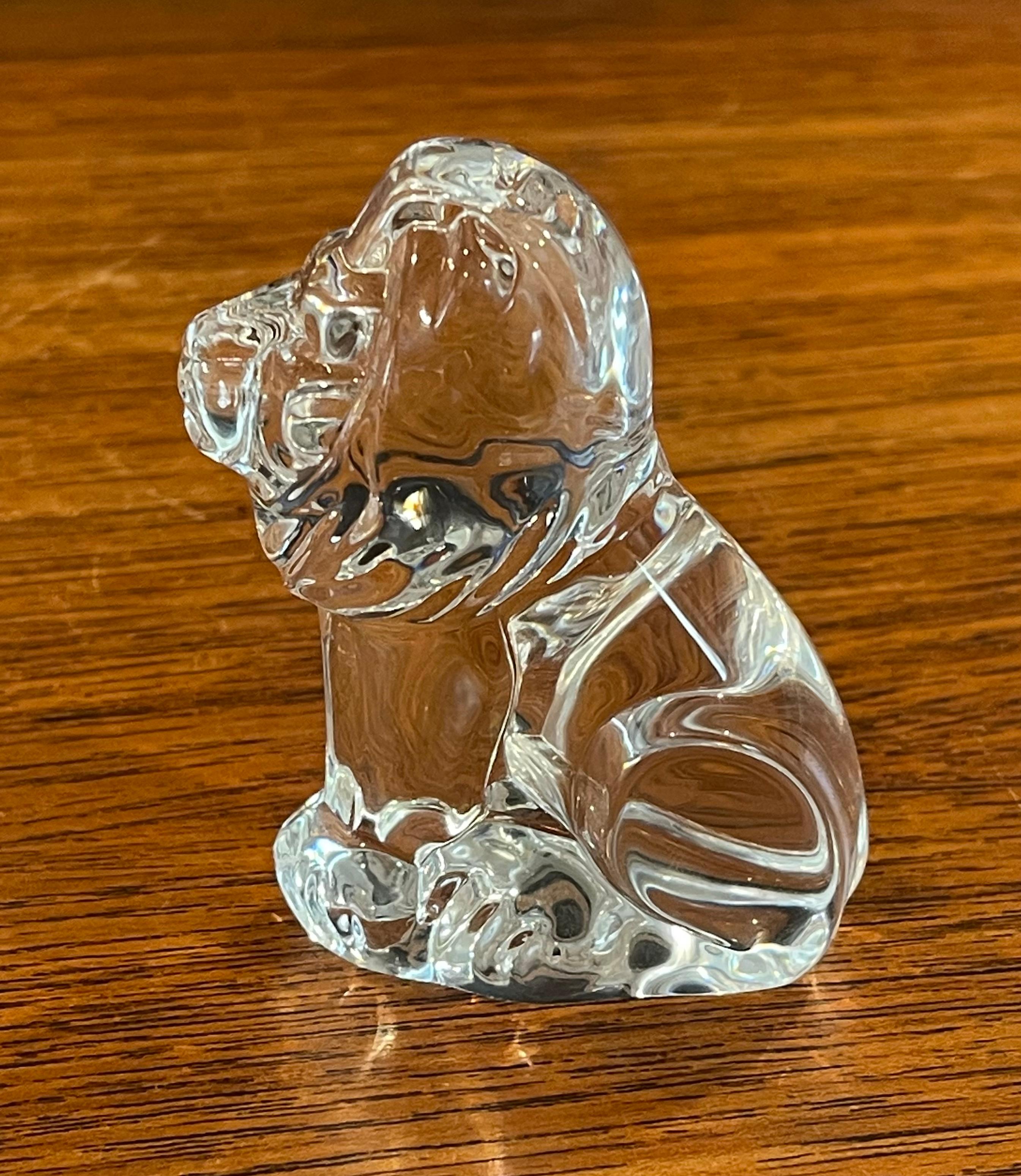 Contemporary Lion Paperweight / Hand Cooler by Steuben Glassworks For Sale