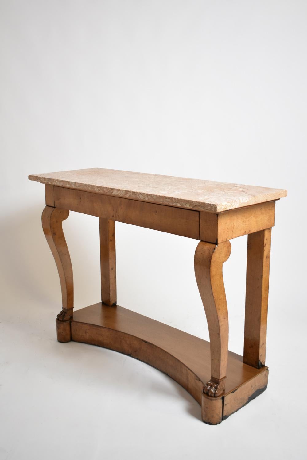 French Lion paw feet console, XIXth c.